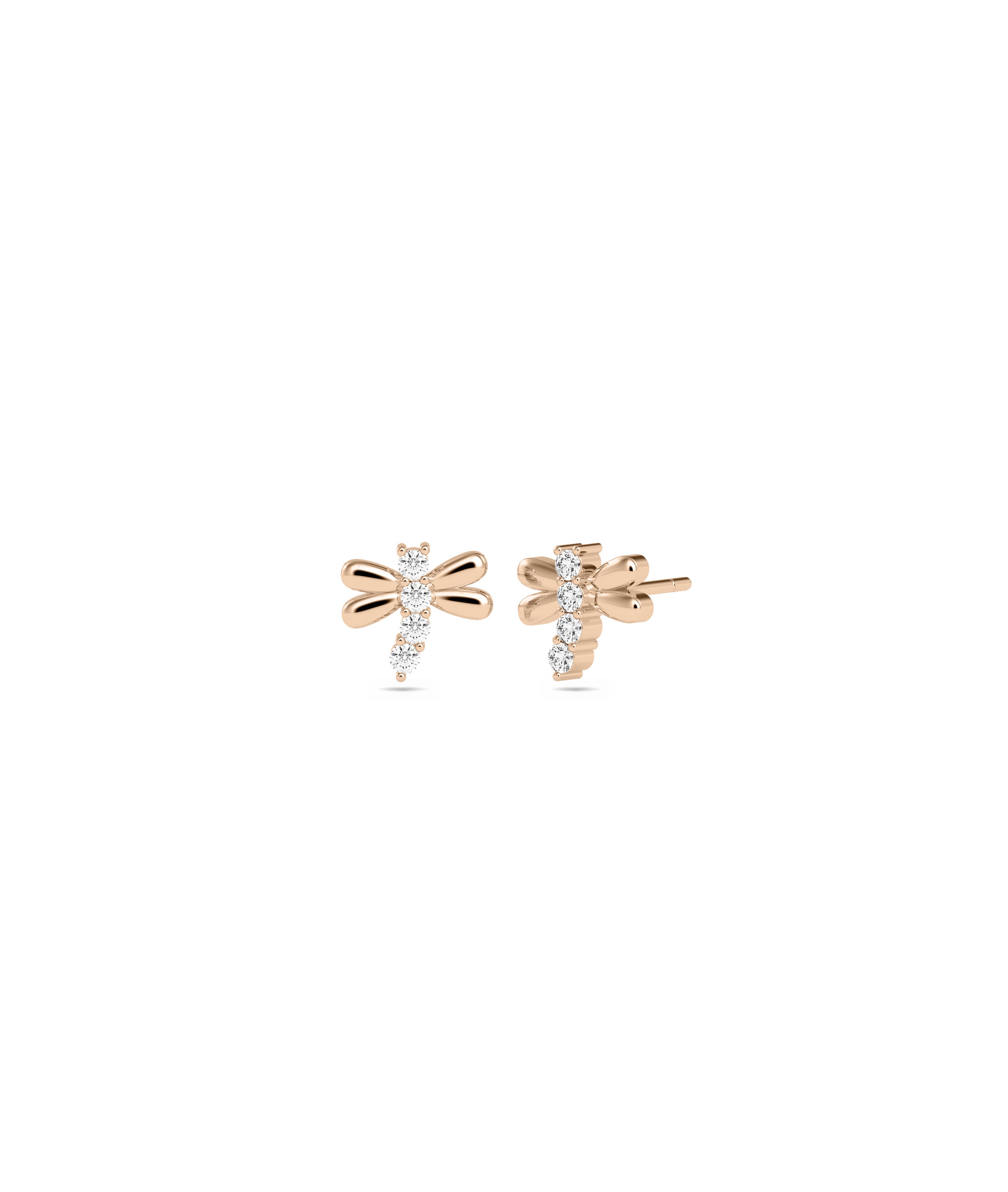 Diamond Fire Fly Stud Earrings | Everyday Jewelry