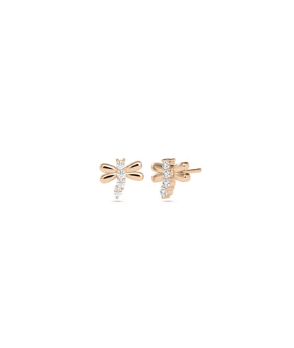 Diamond Fire Fly Stud Earrings | Everyday Jewelry