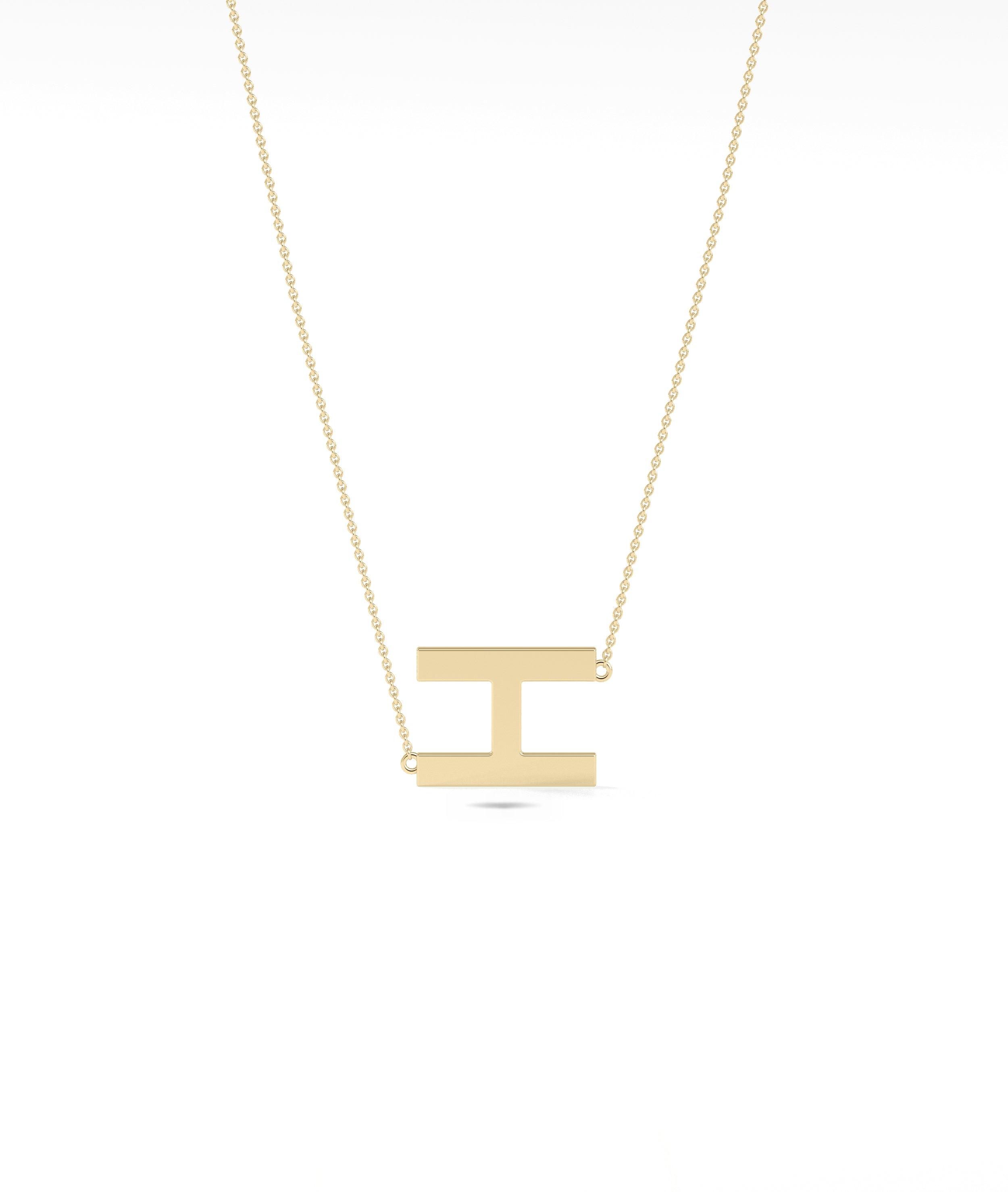 Gold Horizontal Initial Necklace - Everyday Jewelry