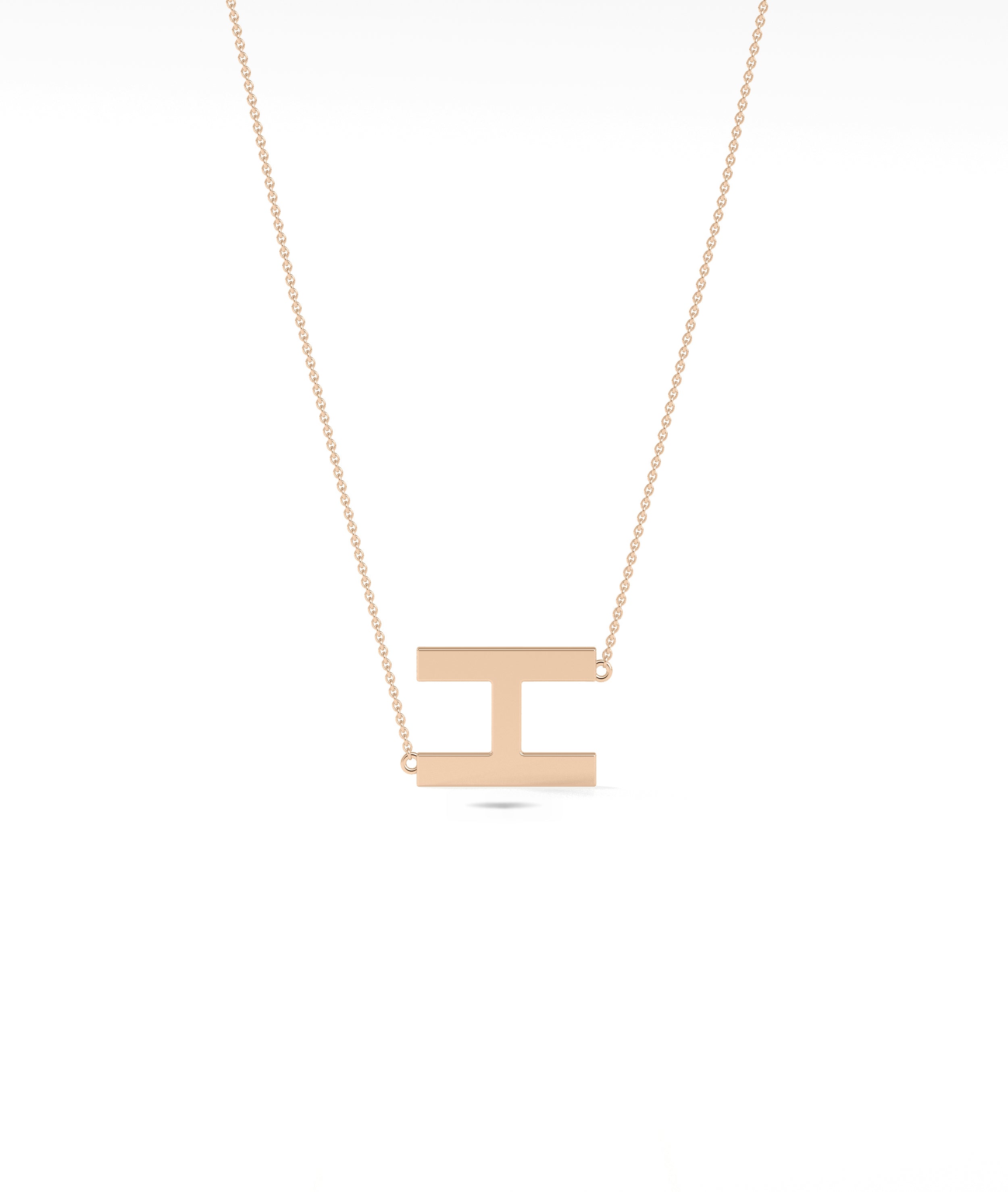 Gold Horizontal Initial Necklace - Everyday Jewelry