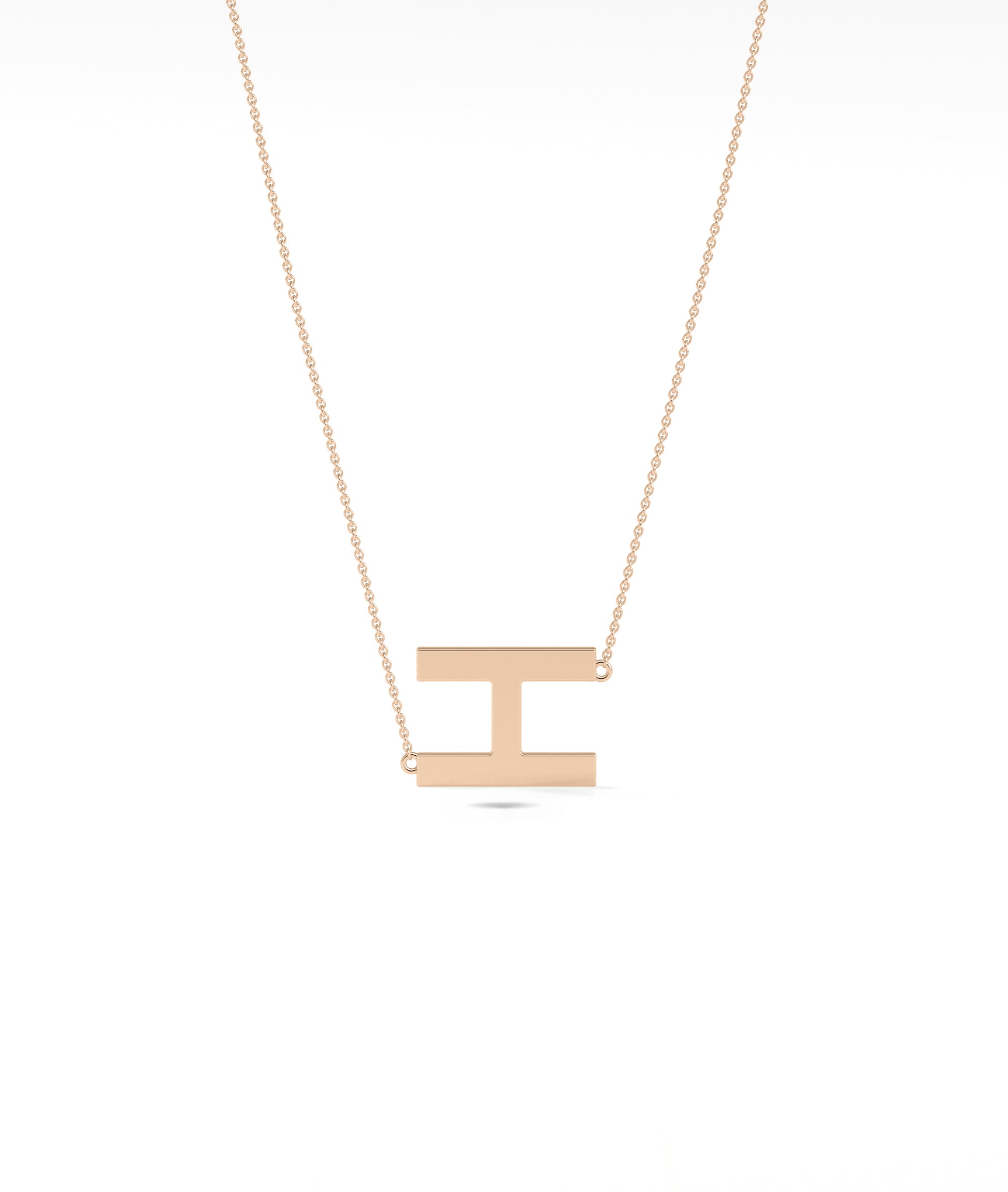 Gold Horizontal Initial Necklace - Everyday Jewelry