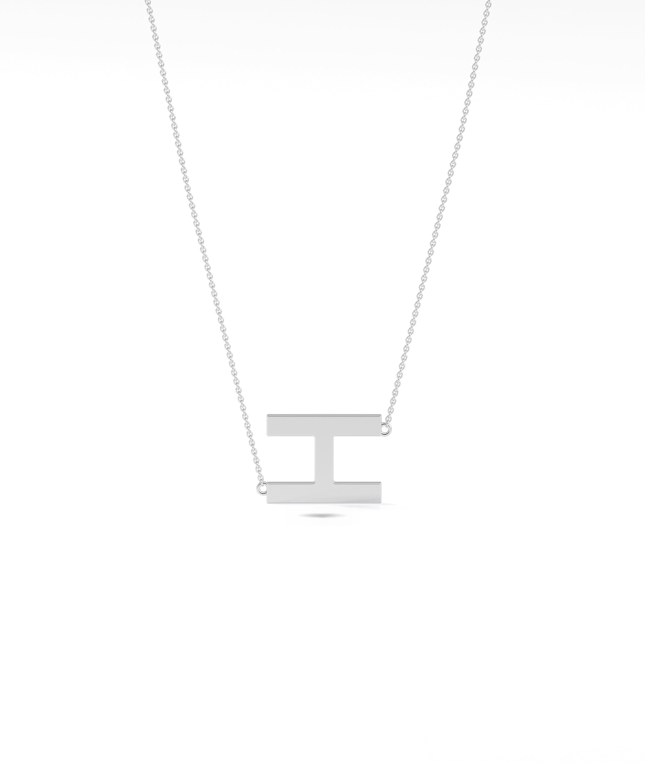 Gold Horizontal Initial Necklace - Everyday Jewelry