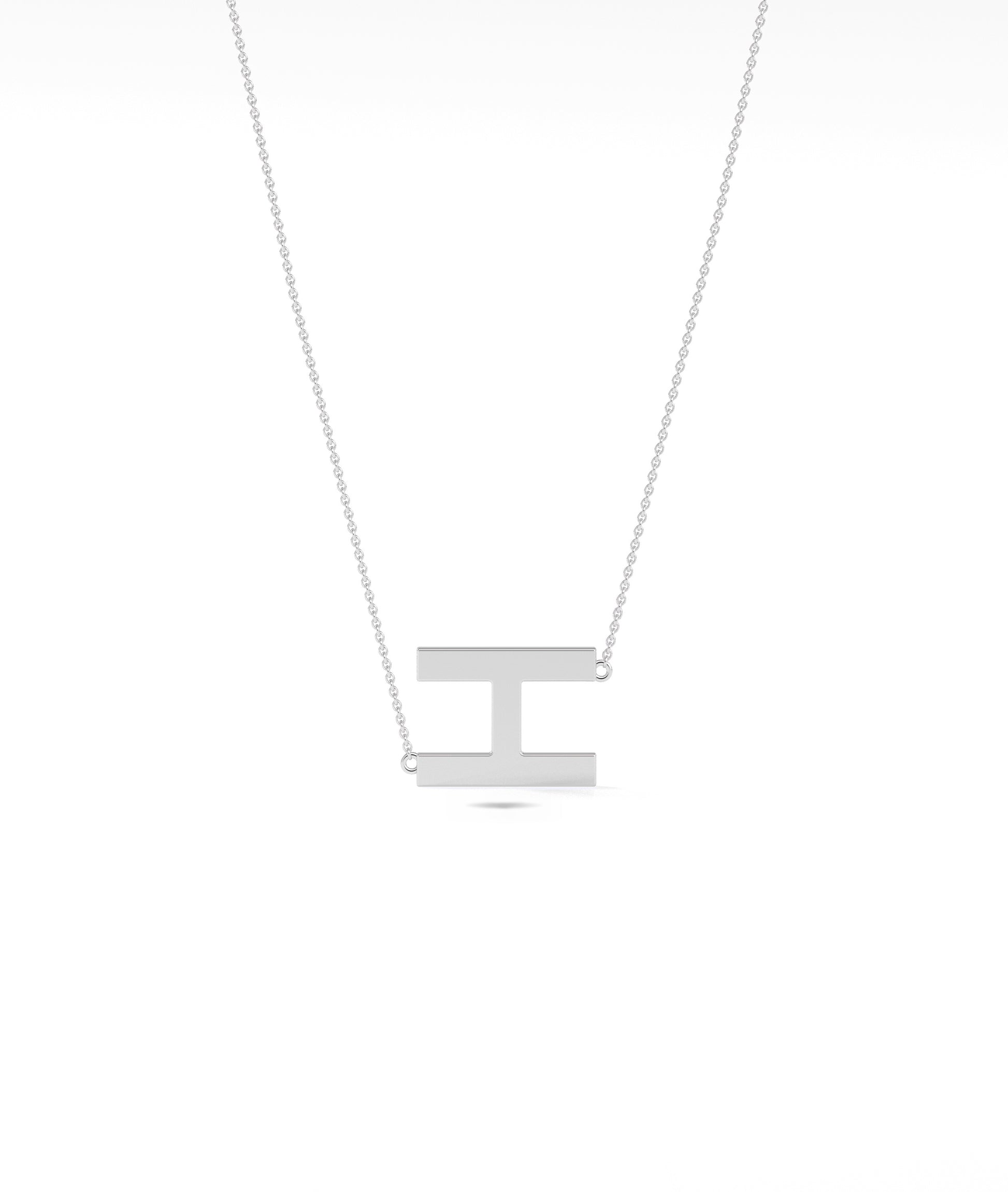 Gold Horizontal Initial Necklace - Everyday Jewelry