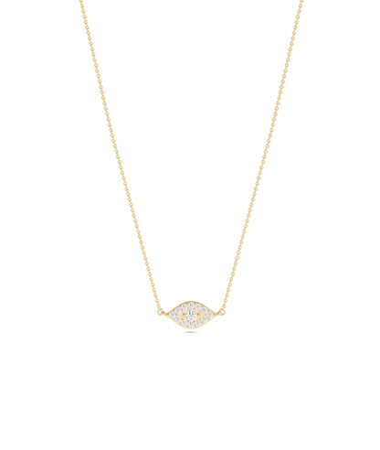 Diamond Evil Eye Necklace - diamond necklace