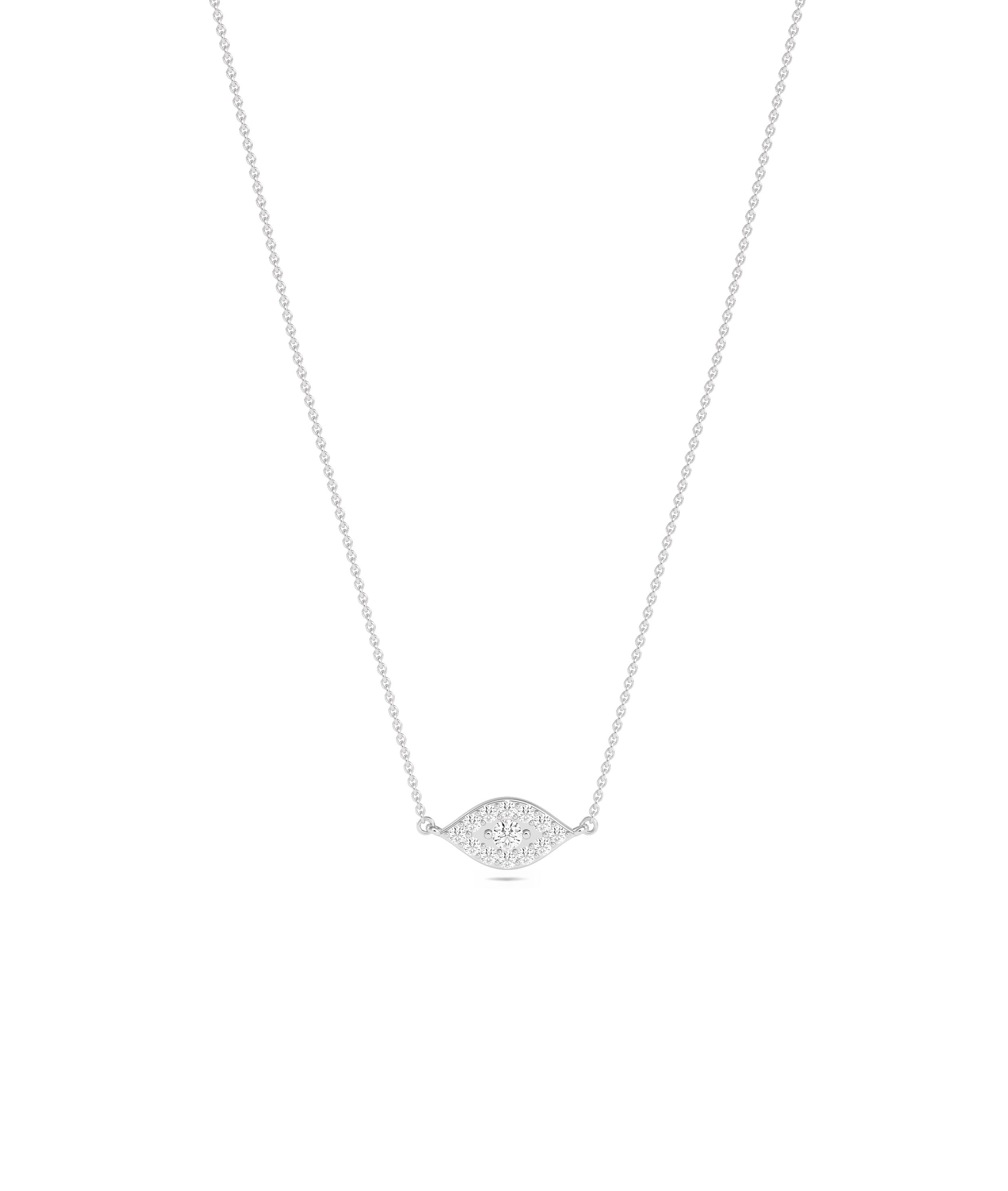 Diamond Evil Eye Necklace - diamond necklace