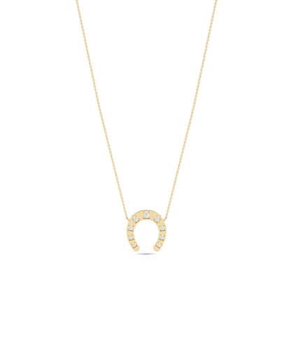 Diamond Horse Shoe Necklace- diamond necklace