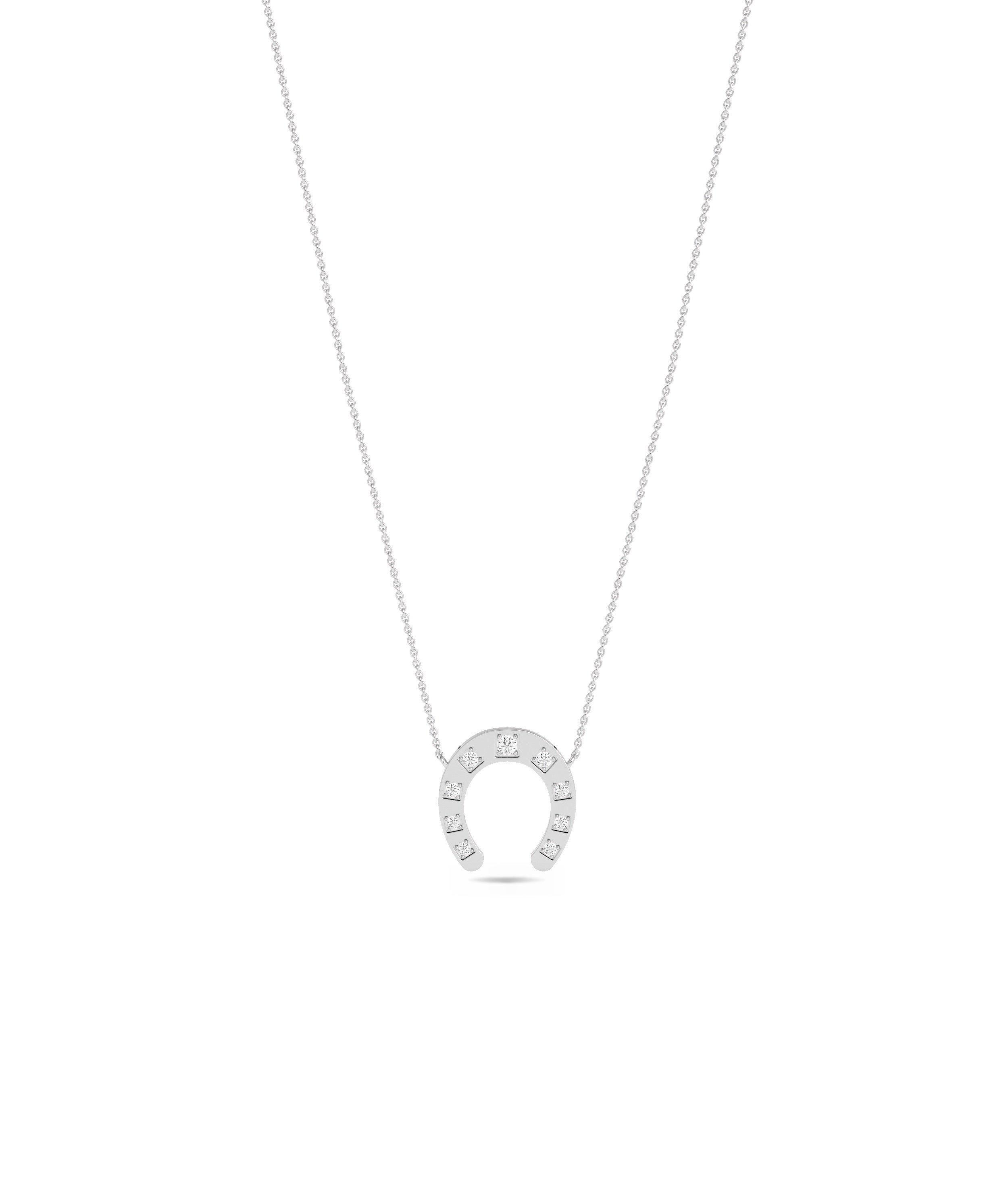 Diamond Horse Shoe Necklace- diamond necklace