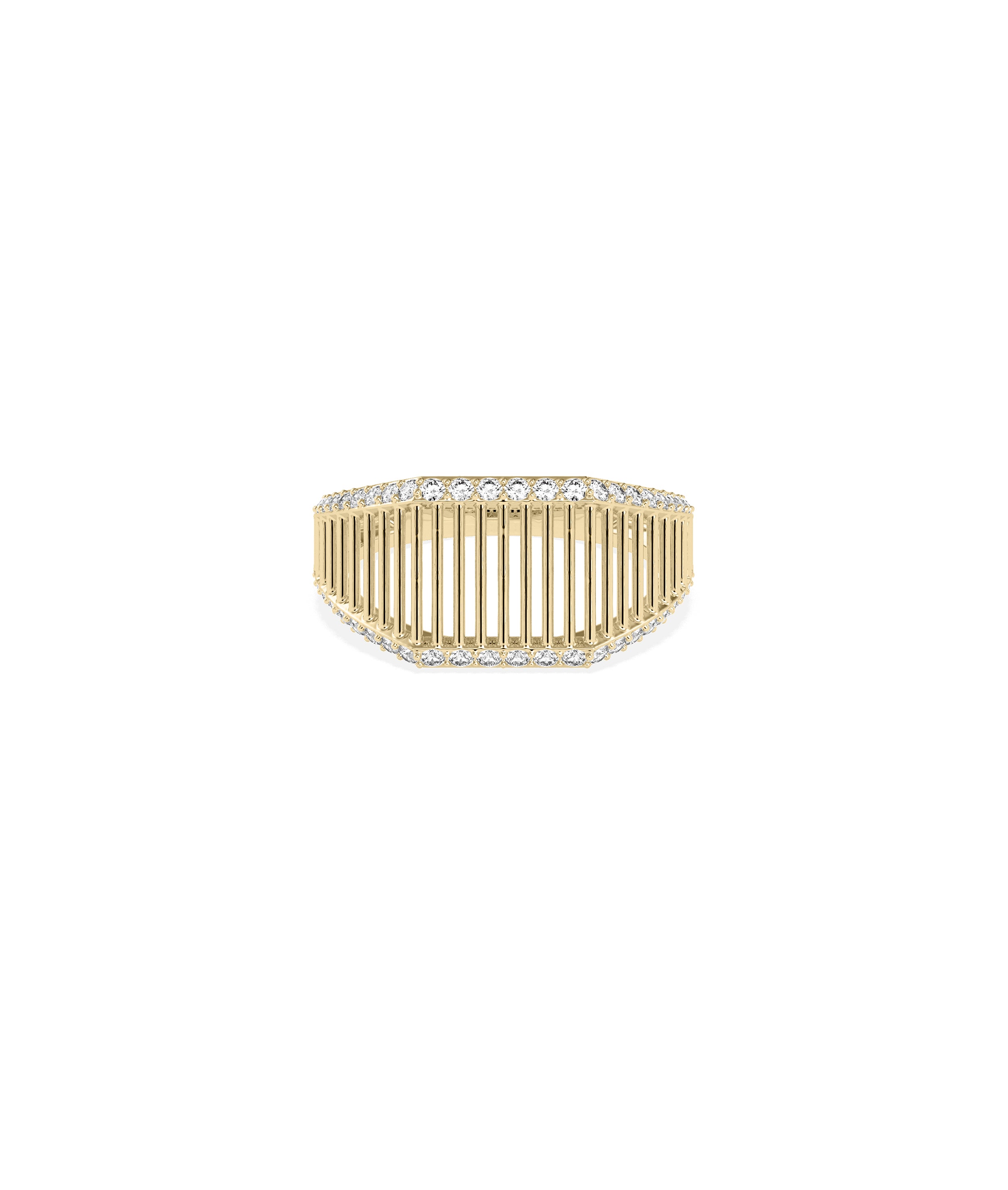 2 Line Gold Line Band Ring | Diamond Band Ring