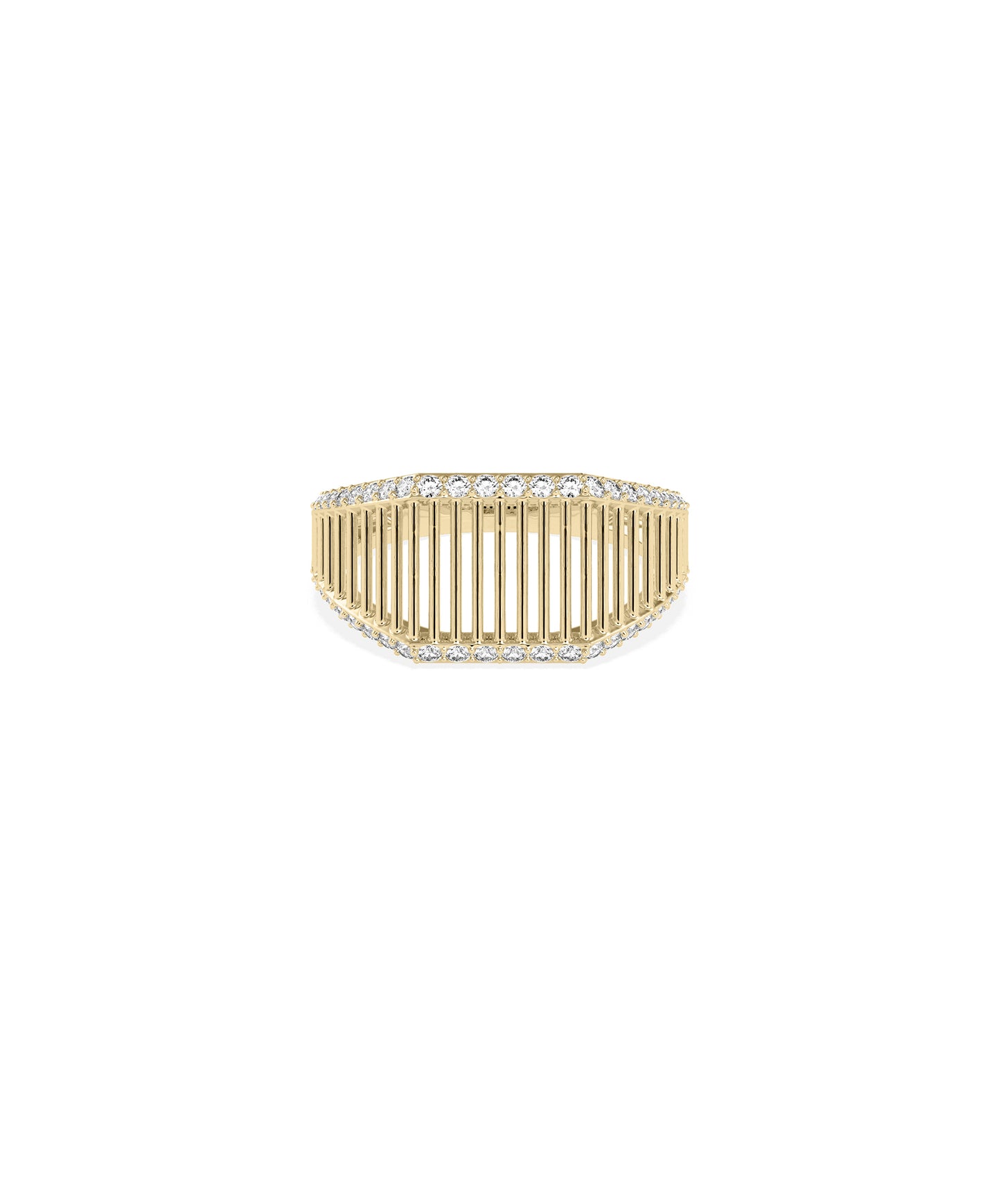 2 Line Gold Line Band Ring | Diamond Band Ring