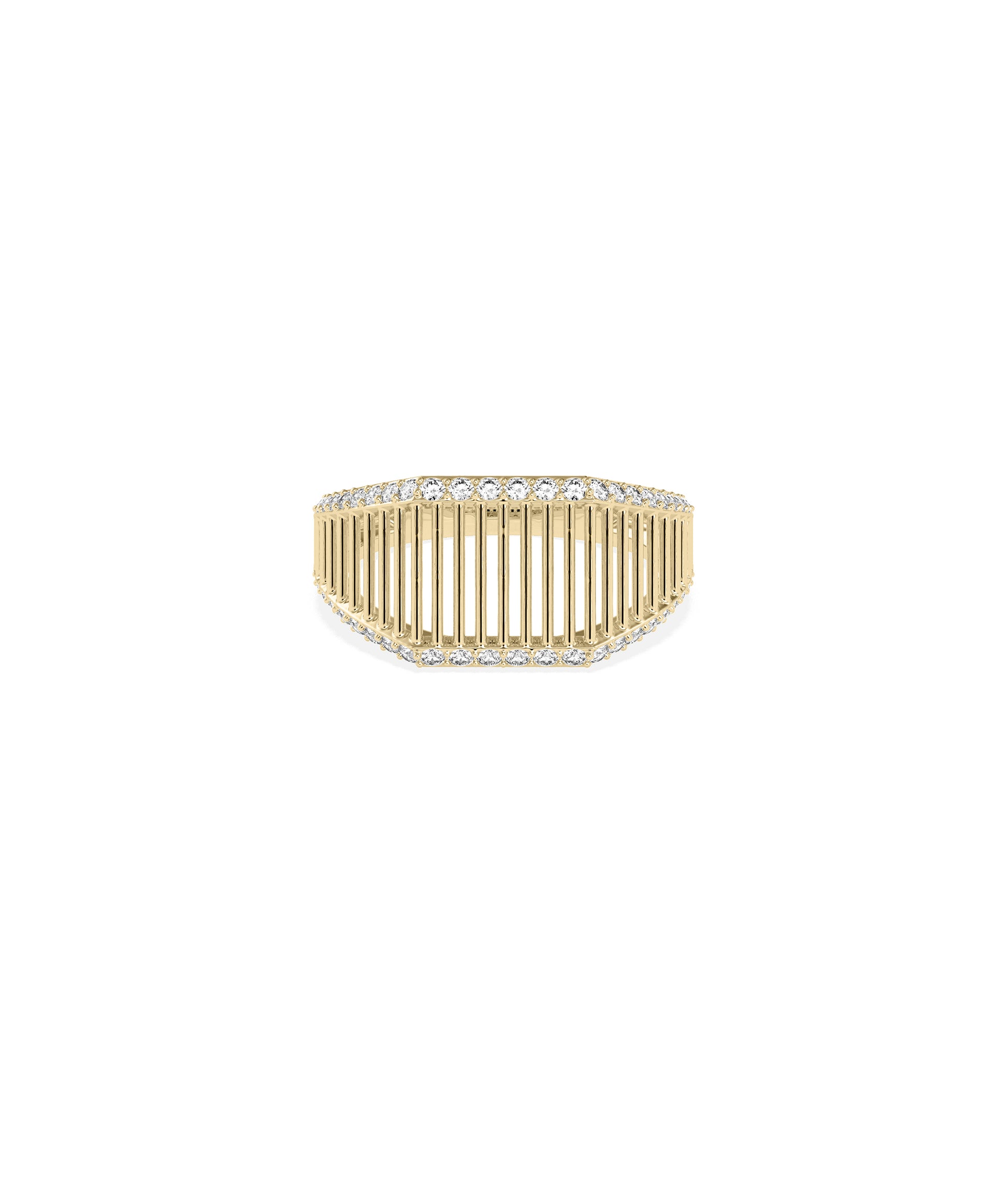 2 Line Gold Line Band Ring | Diamond Band Ring