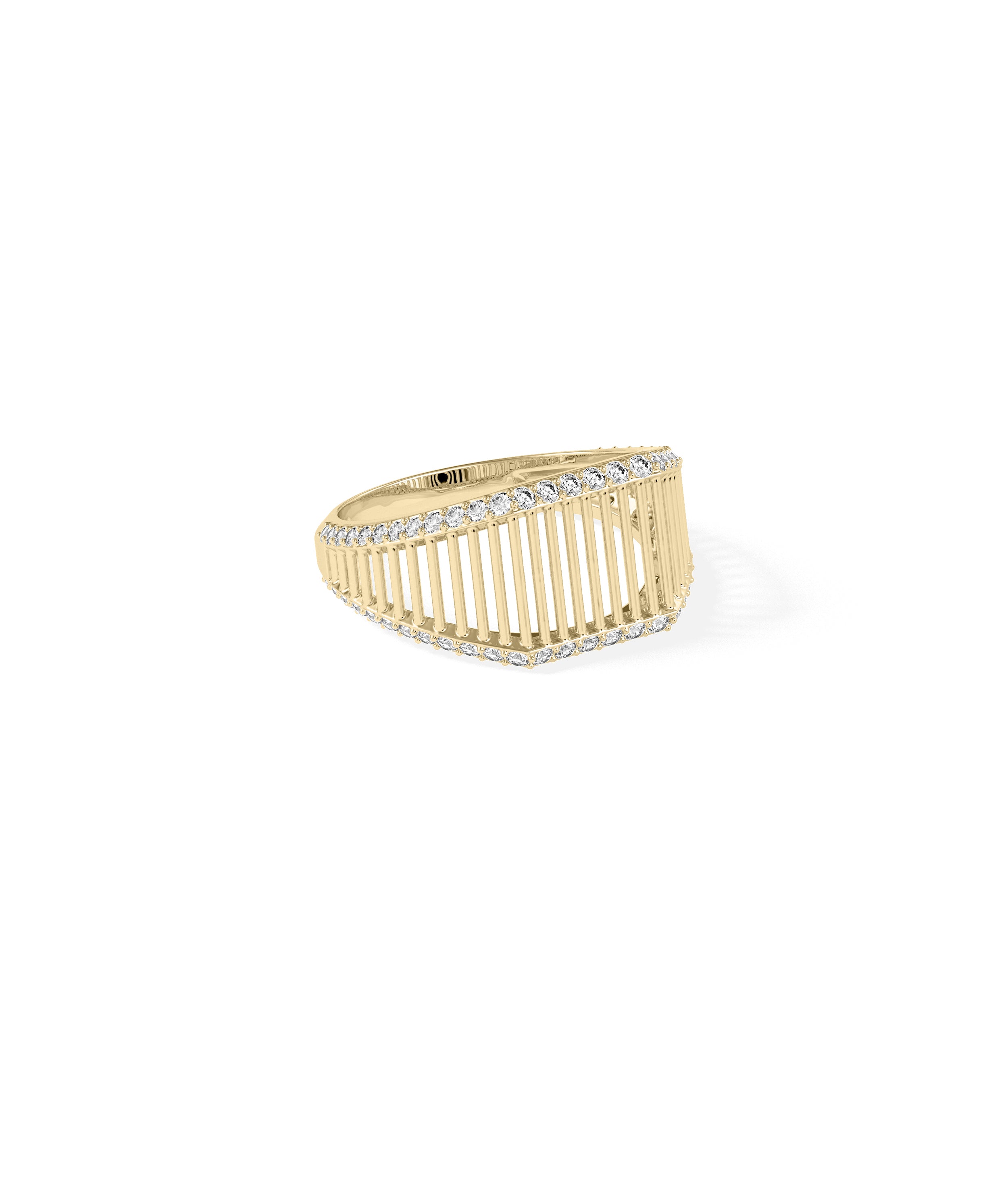 2 Line Gold Line Band Ring | Diamond Band Ring