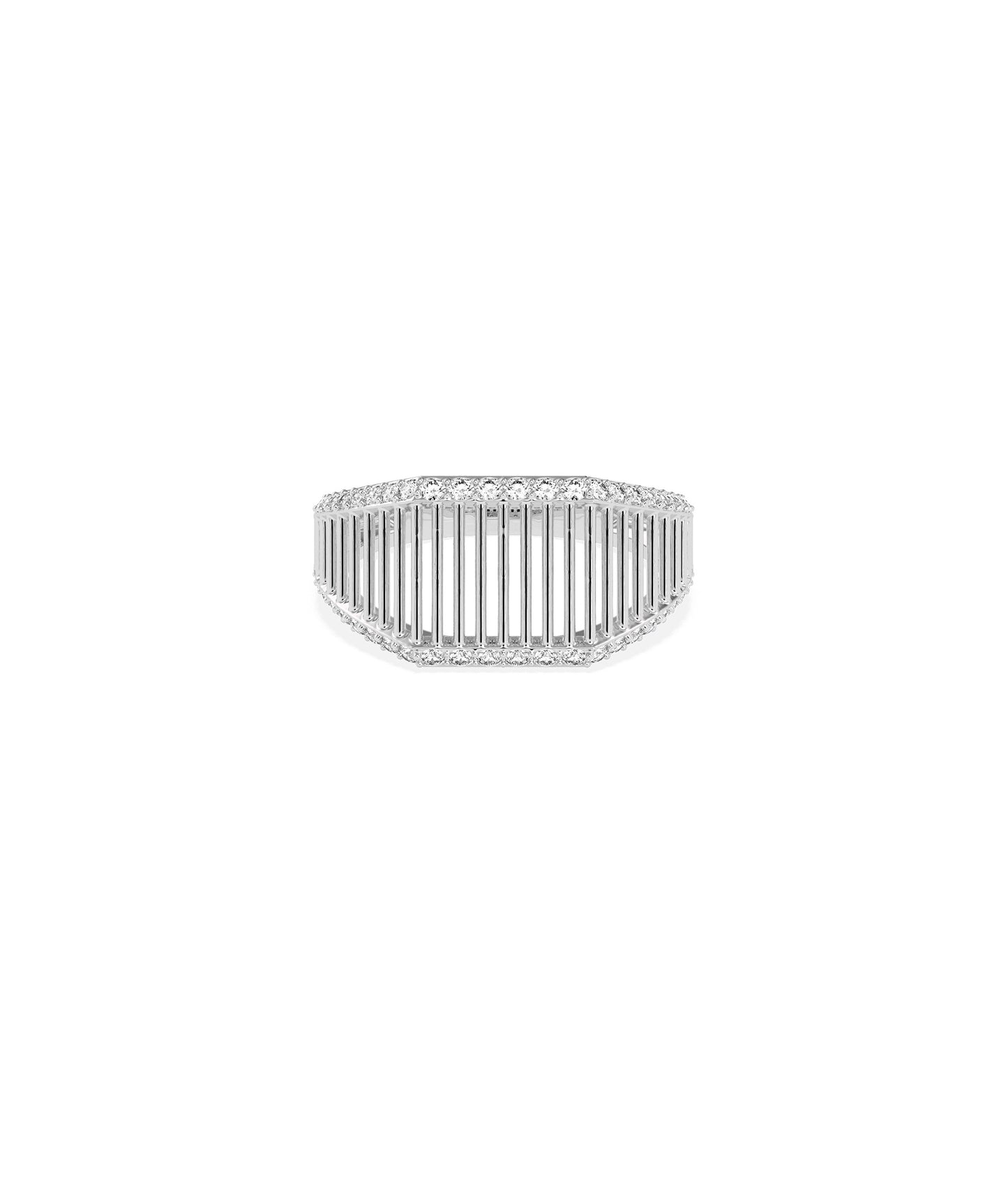 2 Line Gold Line Band Ring | Diamond Band Ring