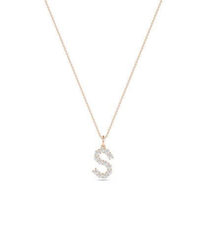 Diamond Pave Initial Charm | Diamond Pendant 