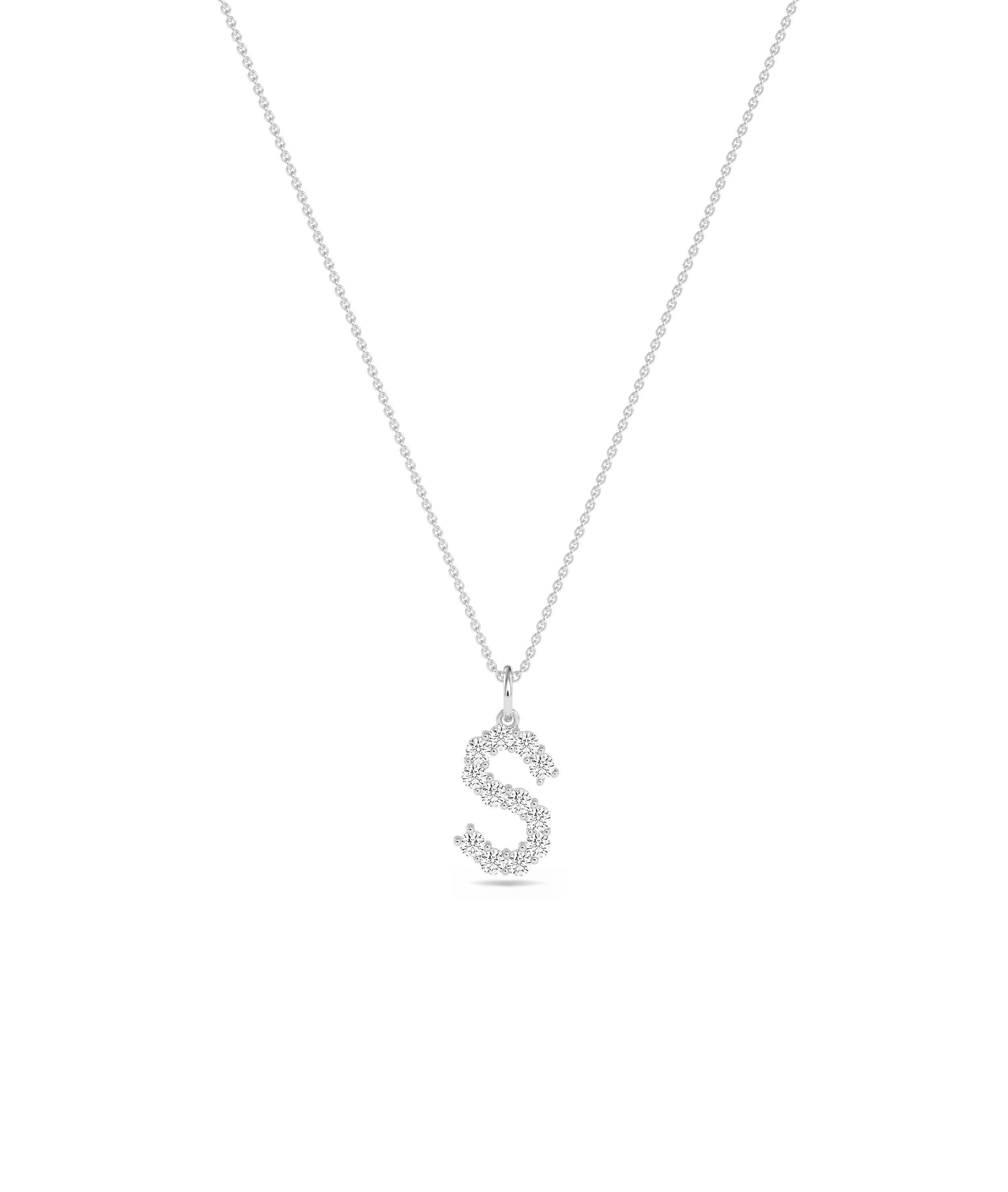 Diamond Pave Initial Charm | Diamond Pendant 