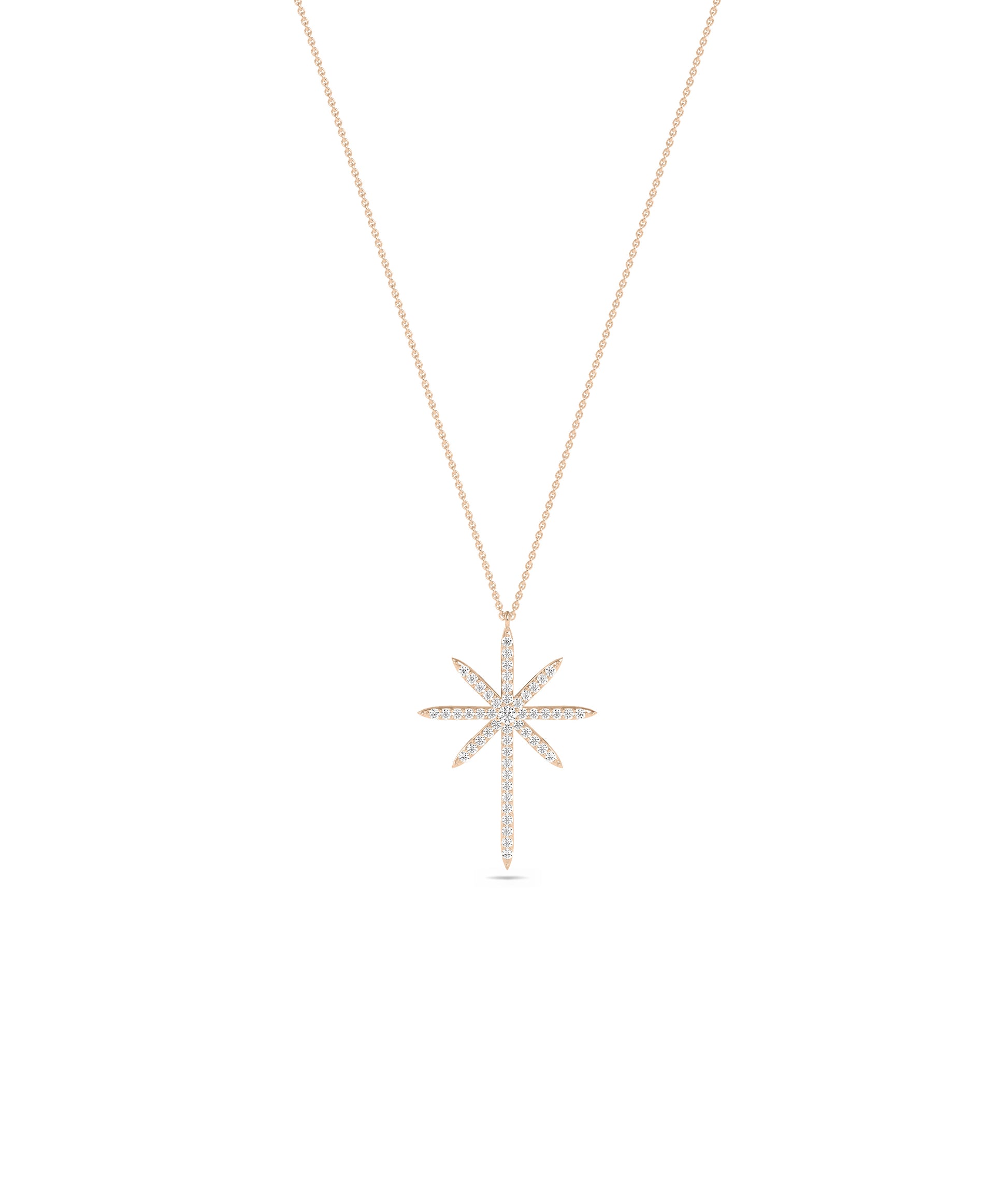 Diamond Star Cross Necklace - Elegant Everyday Jewelry