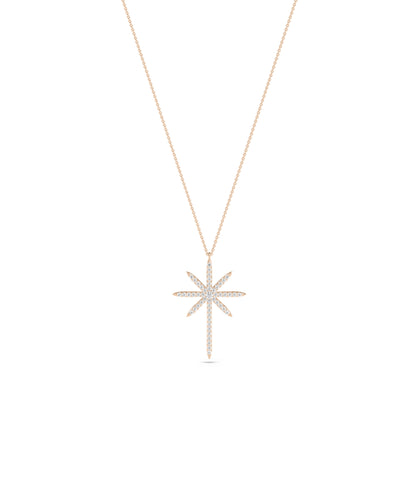 Diamond Star Cross Necklace - Elegant Everyday Jewelry