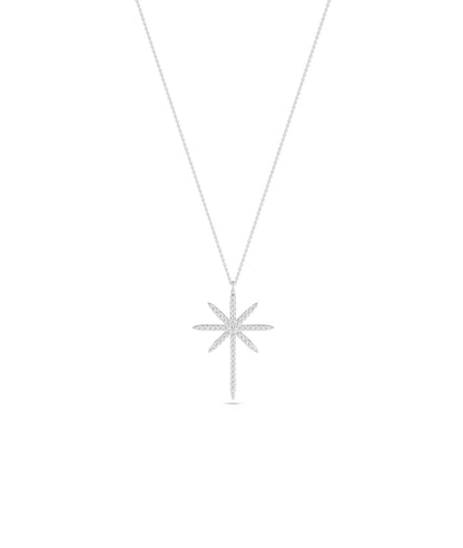 Diamond Star Cross Necklace - Elegant Everyday Jewelry