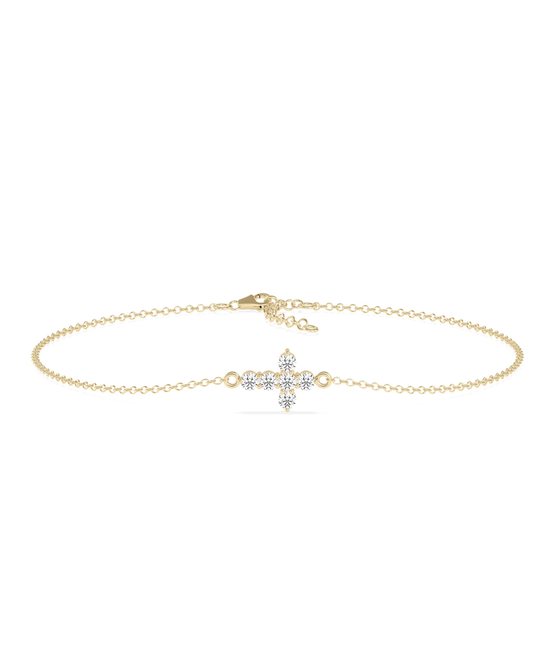 Diamond Cross Bracelet - Elegant Diamond Bangle