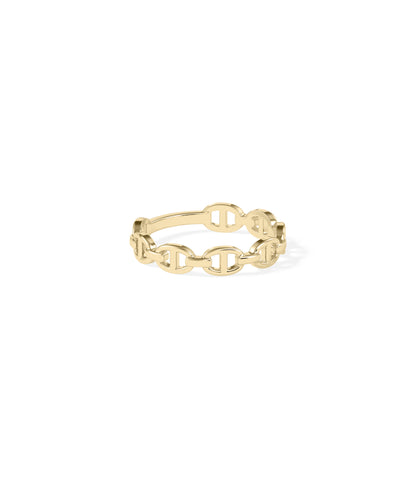 Naval Link Gold Band Ring - Diamond Band Ring