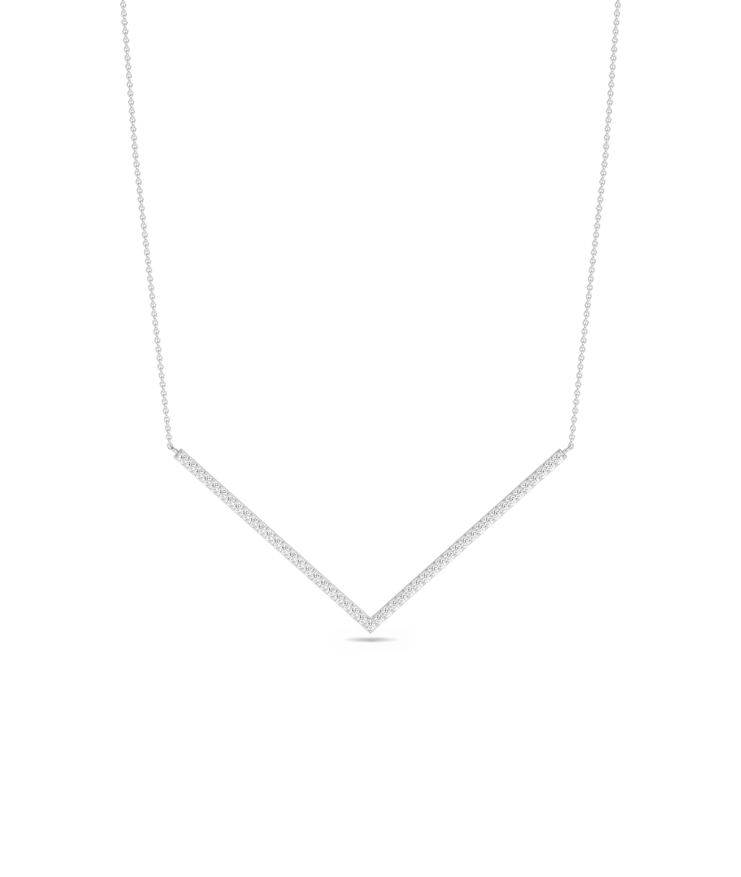 Diamond Chevron Necklace- diamond necklace