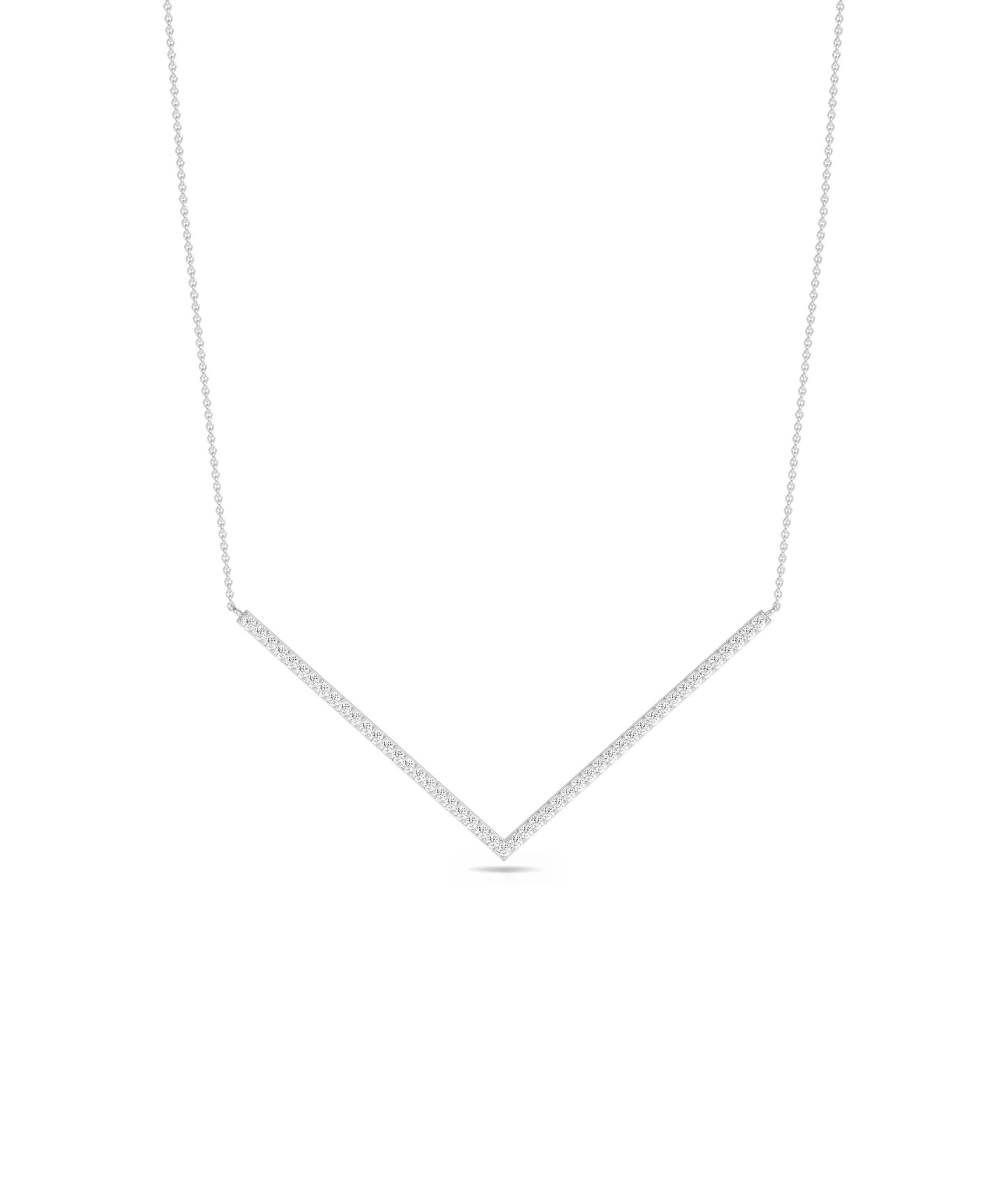 Diamond Chevron Necklace- diamond necklace