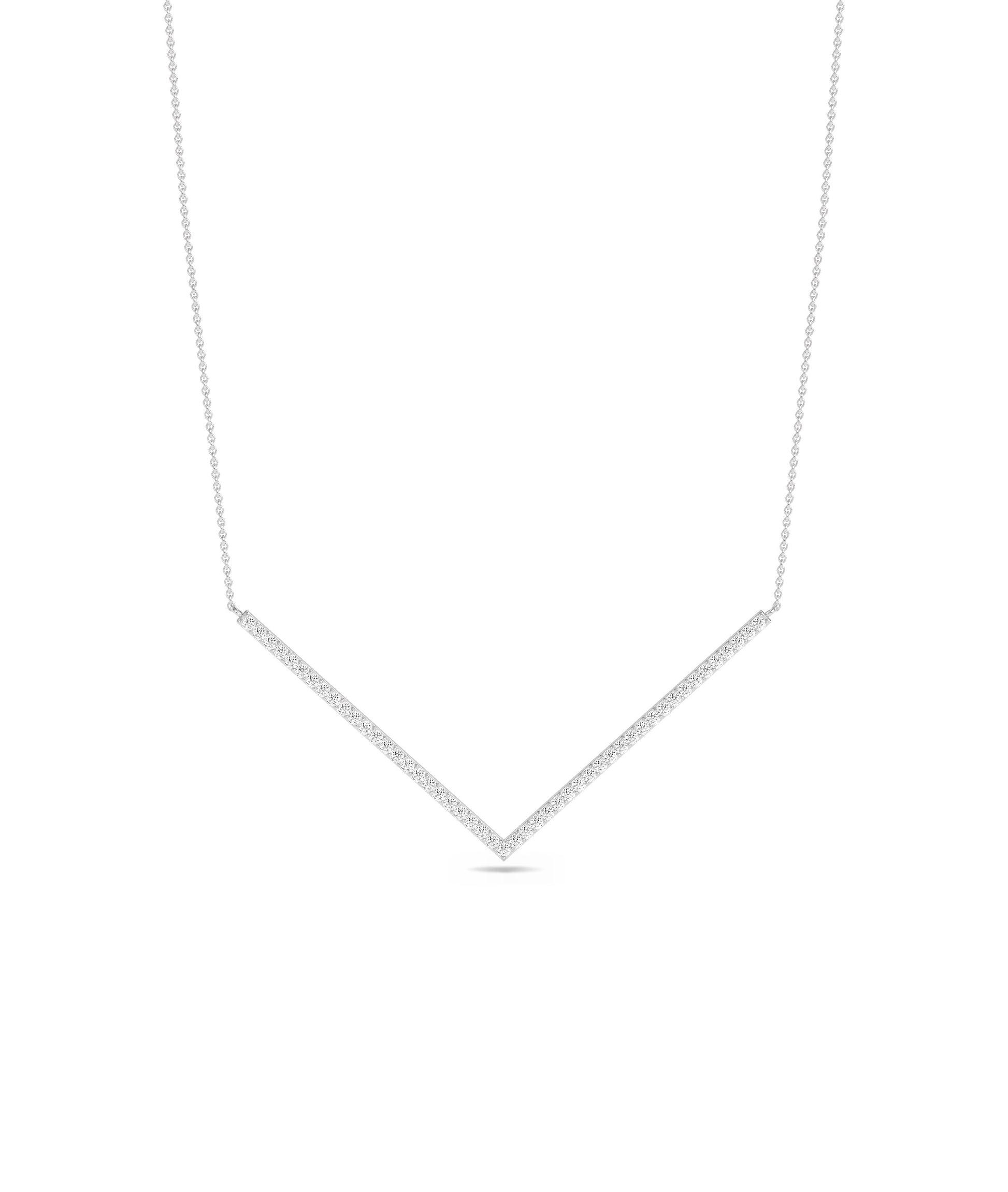 Diamond Chevron Necklace- diamond necklace