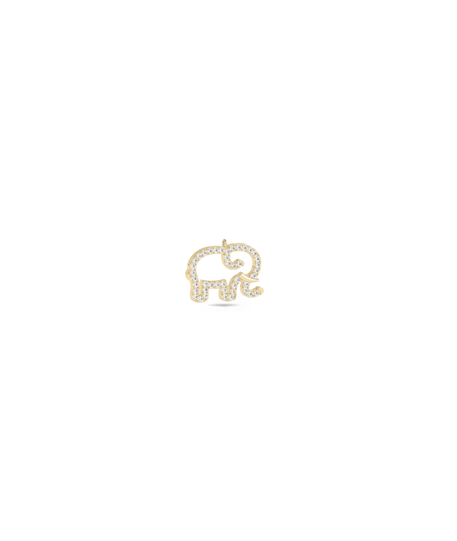 Diamond Pave Elephant Charm - Elegant Everyday Jewelry