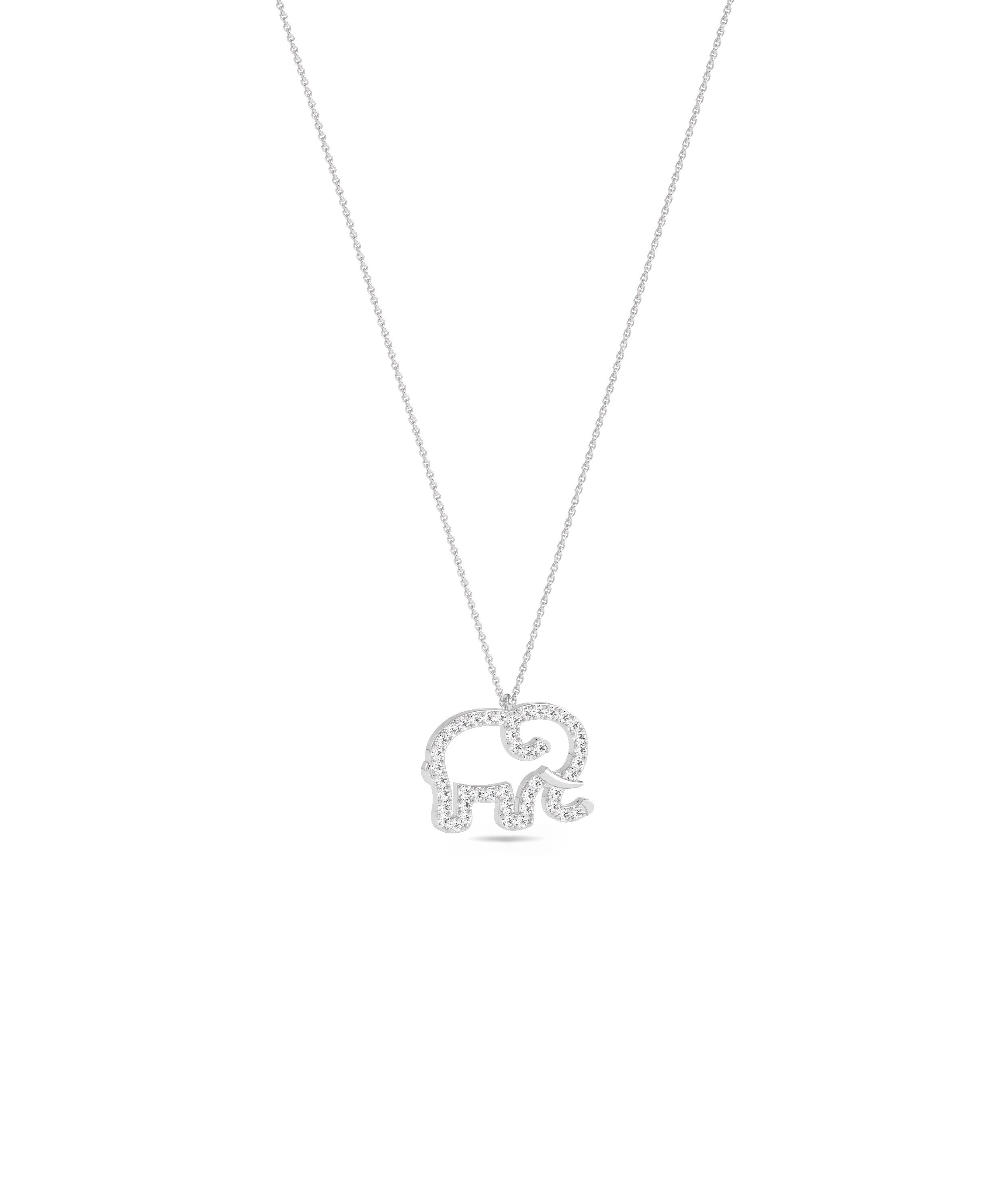 Diamond Pave Elephant Charm - Elegant Everyday Jewelry