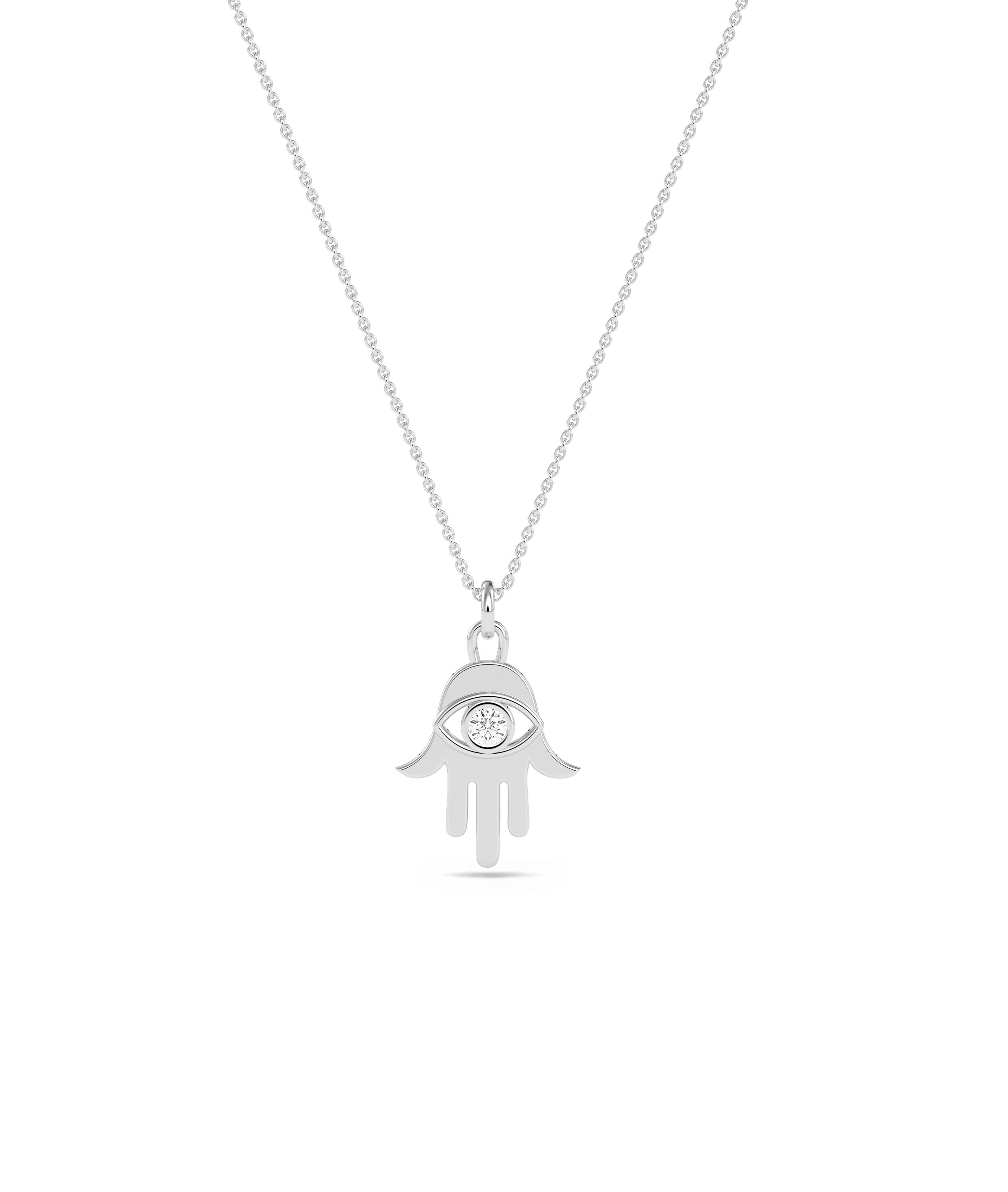 Gold Hamsa Diamond Solitaire Charm - Everyday Jewelry