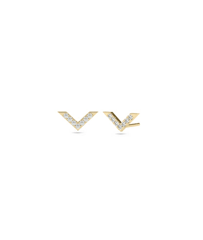 Diamond Chevron Stud Earrings | Diamond Earrings