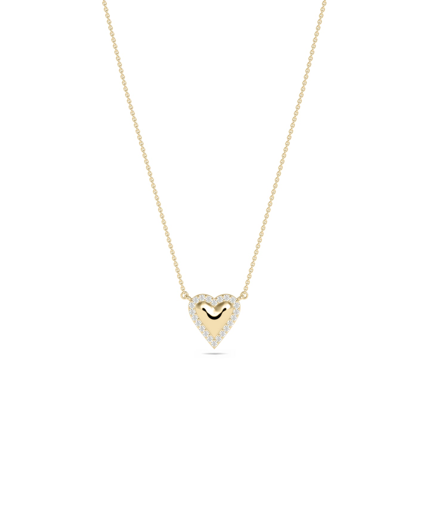 Diamond Outline Bubble Heart Necklace - Everyday Jewelry