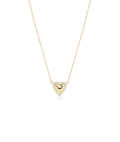 Diamond Outline Bubble Heart Necklace - Everyday Jewelry