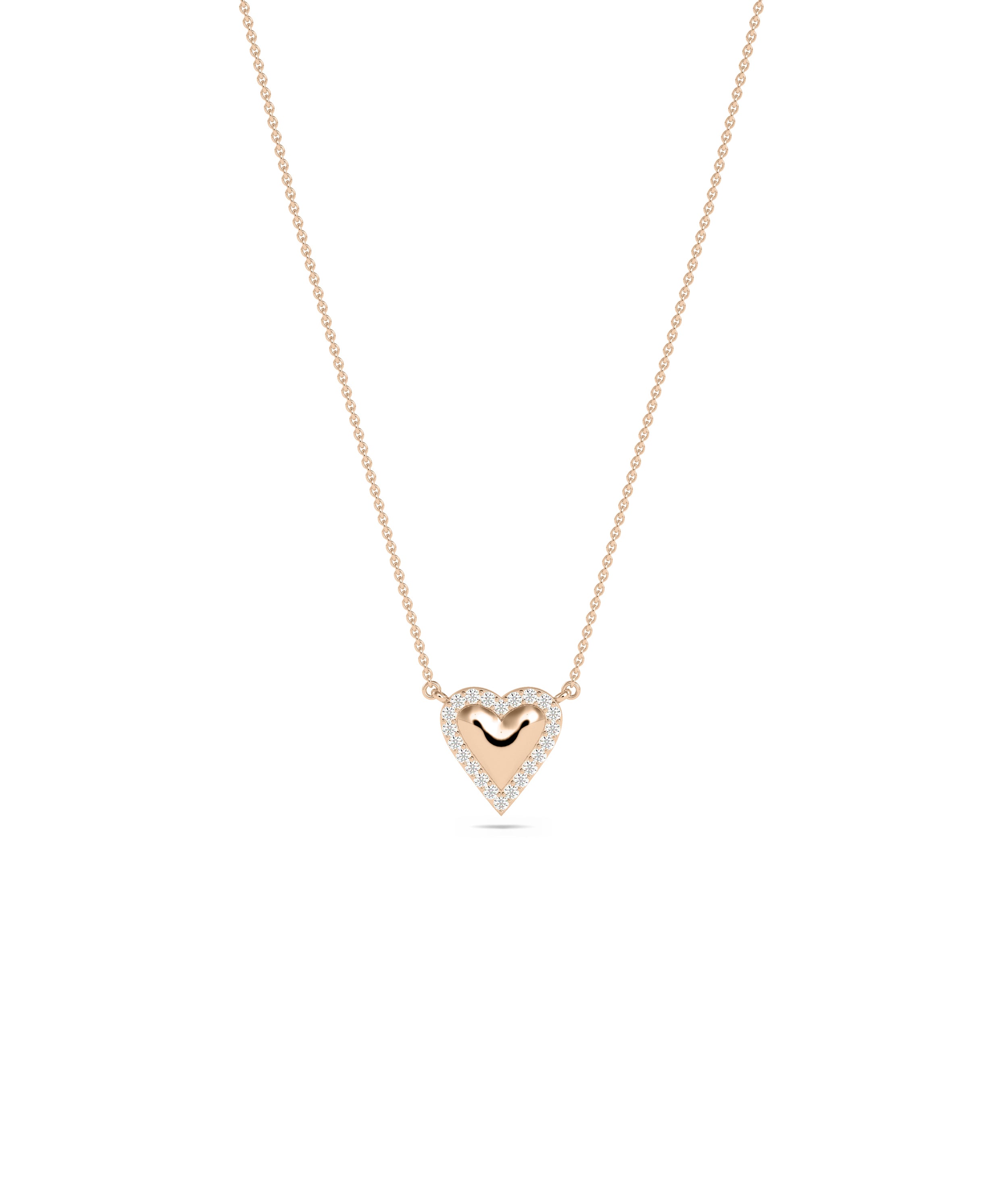 Diamond Outline Bubble Heart Necklace - Everyday Jewelry