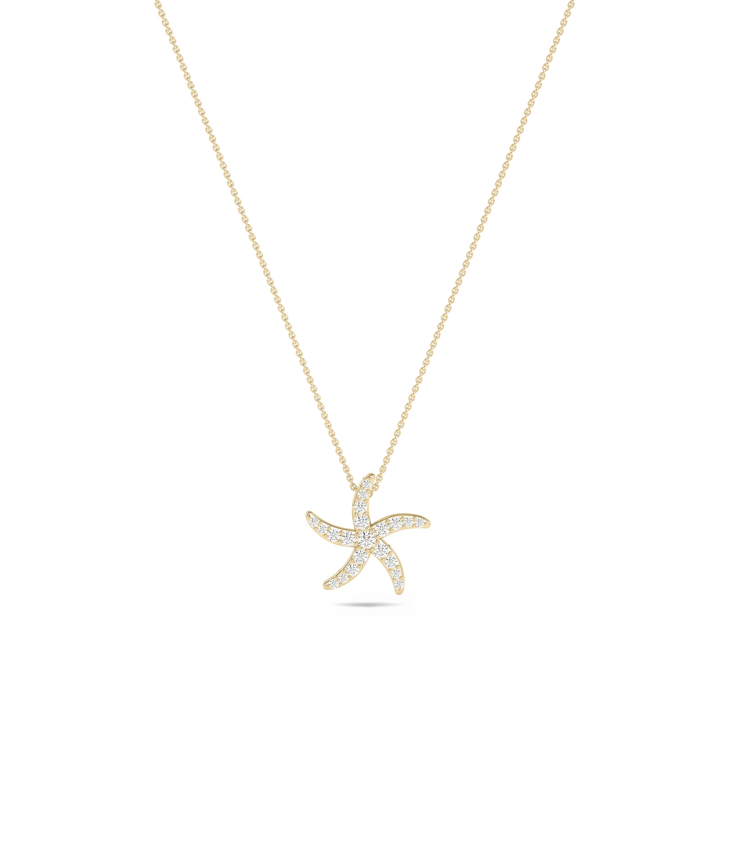 Diamond Pave Starfish Necklace - Everyday Jewelry