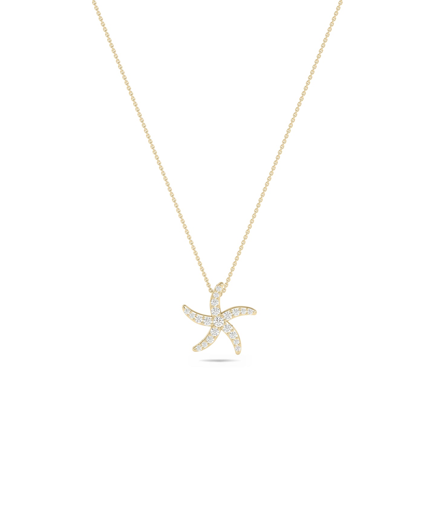 Diamond Pave Starfish Necklace - Everyday Jewelry