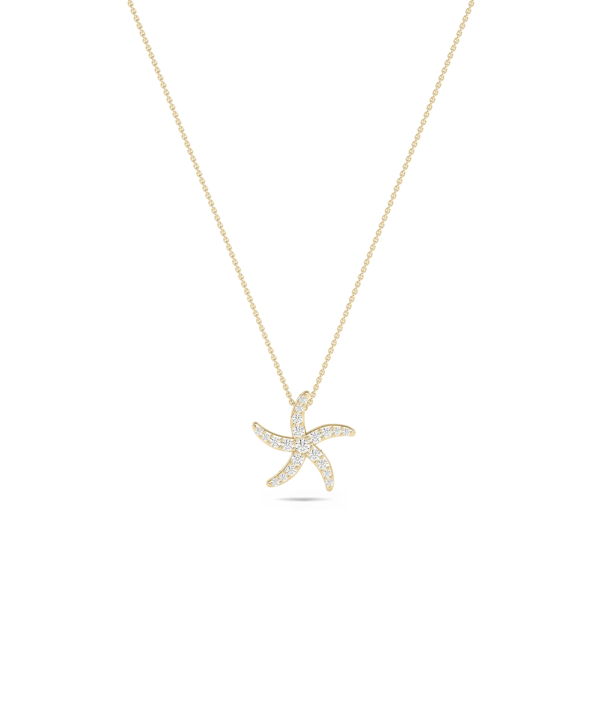 Diamond Pave Starfish Necklace - Everyday Jewelry