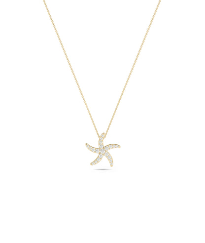 Diamond Pave Starfish Necklace - Everyday Jewelry