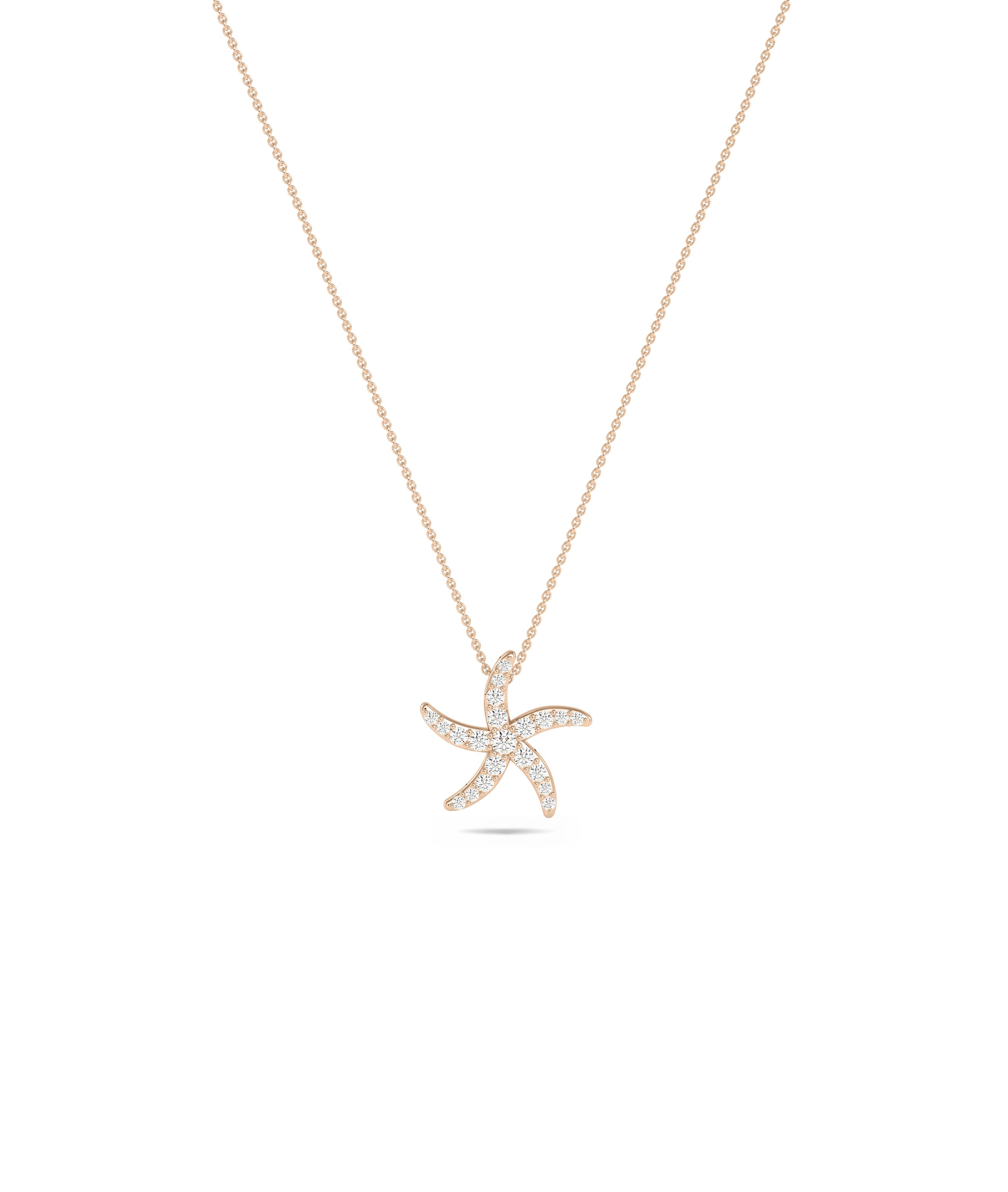 Diamond Pave Starfish Necklace - Everyday Jewelry