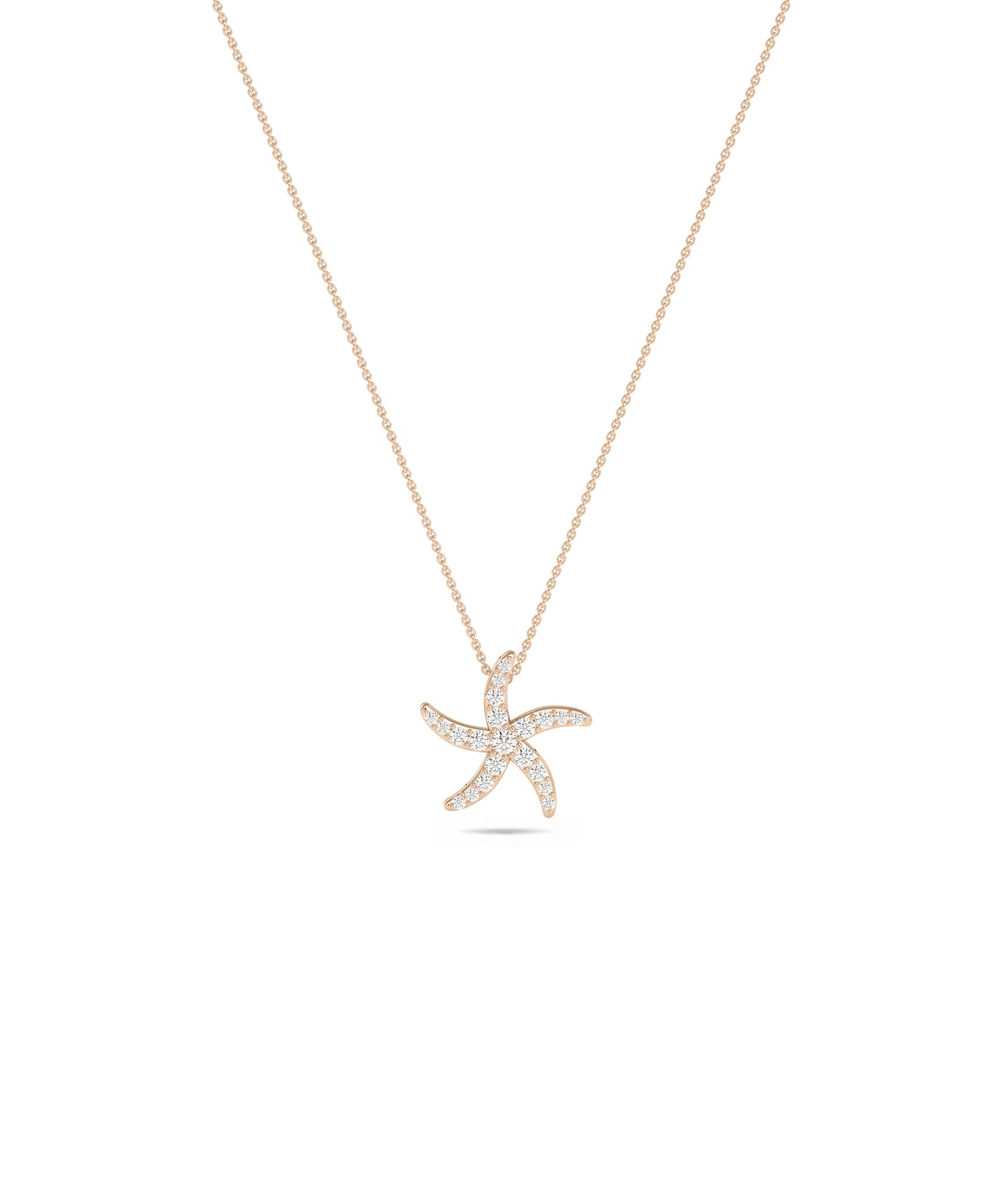 Diamond Pave Starfish Necklace - Everyday Jewelry