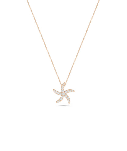 Diamond Pave Starfish Necklace - Everyday Jewelry