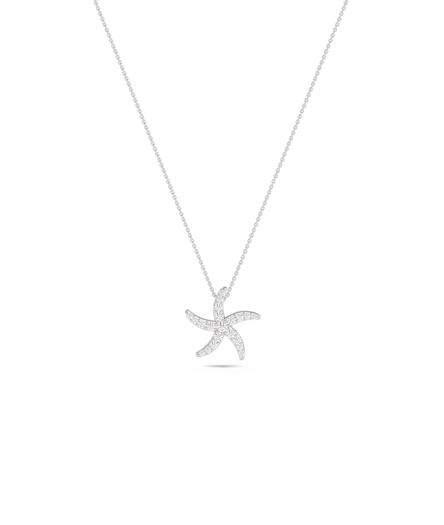 Diamond Pave Starfish Necklace - Everyday Jewelry