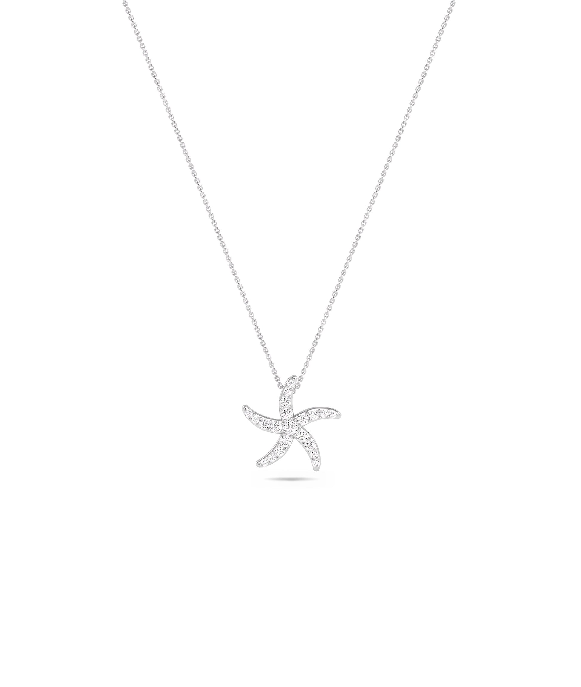 Diamond Pave Starfish Necklace - Everyday Jewelry