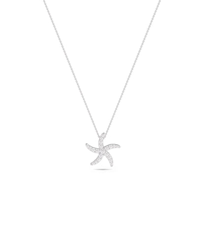 Diamond Pave Starfish Necklace - Everyday Jewelry