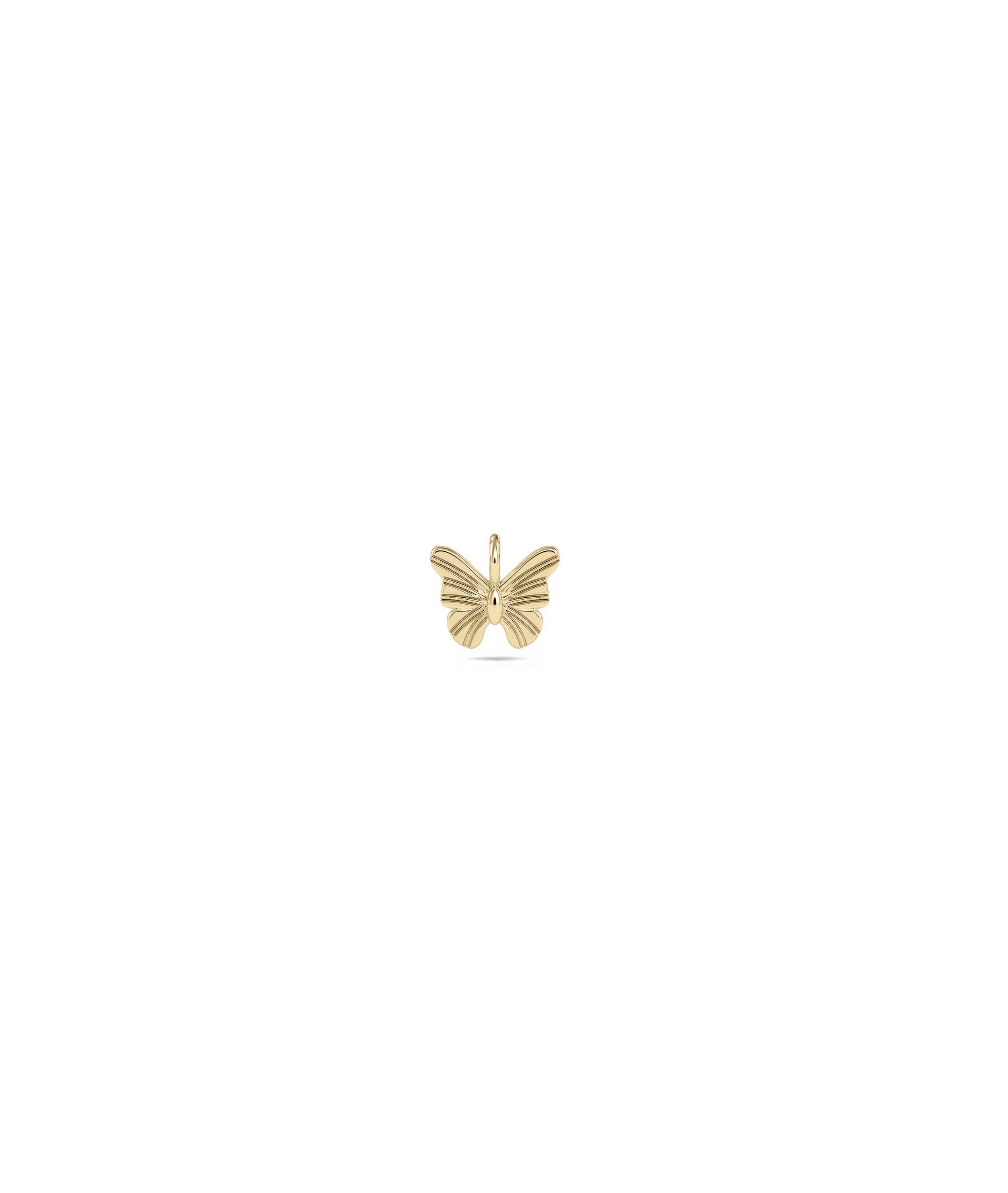 Gold Groove Butterfly Charm