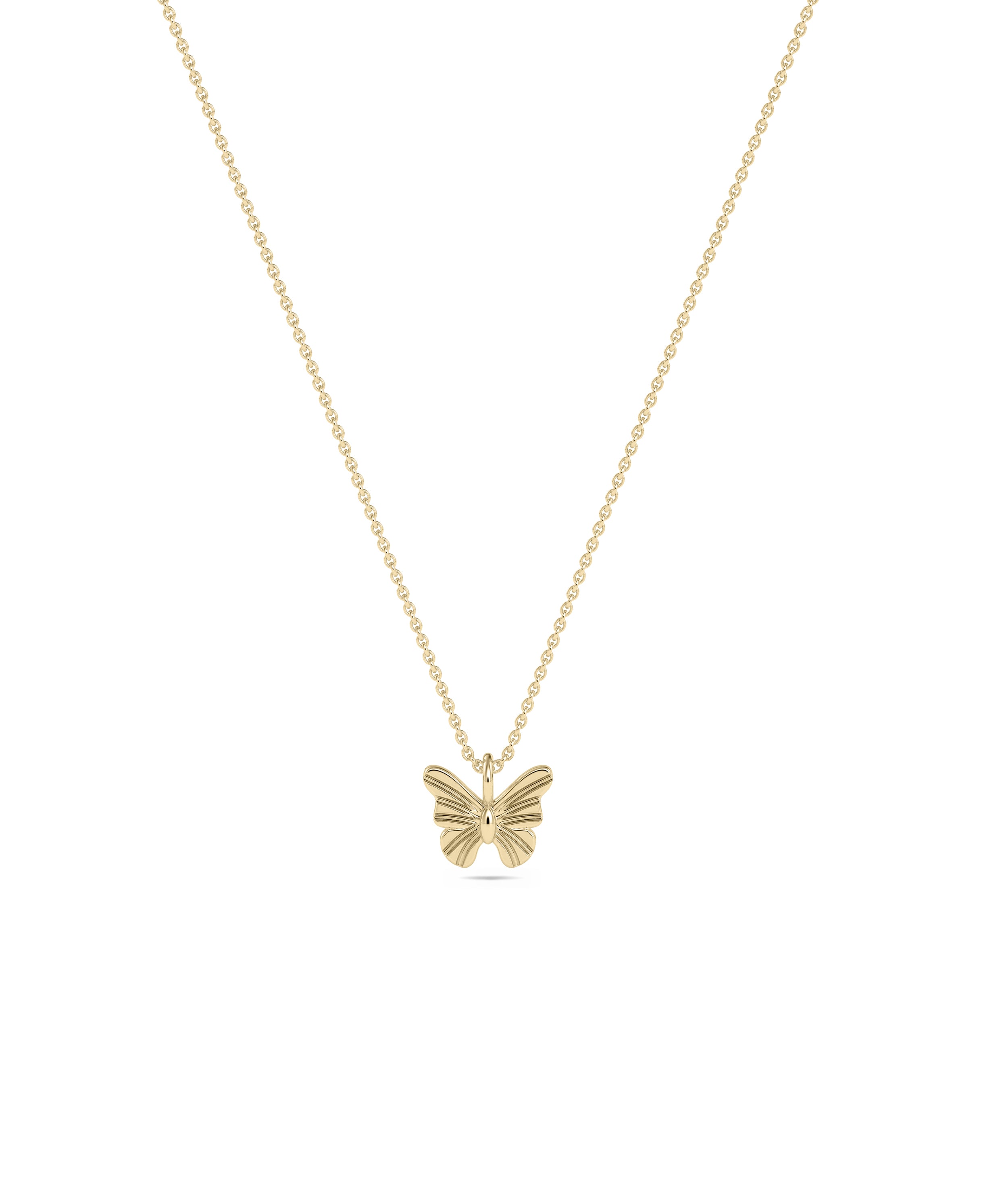 Gold Groove Butterfly Charm - Everyday Jewelry