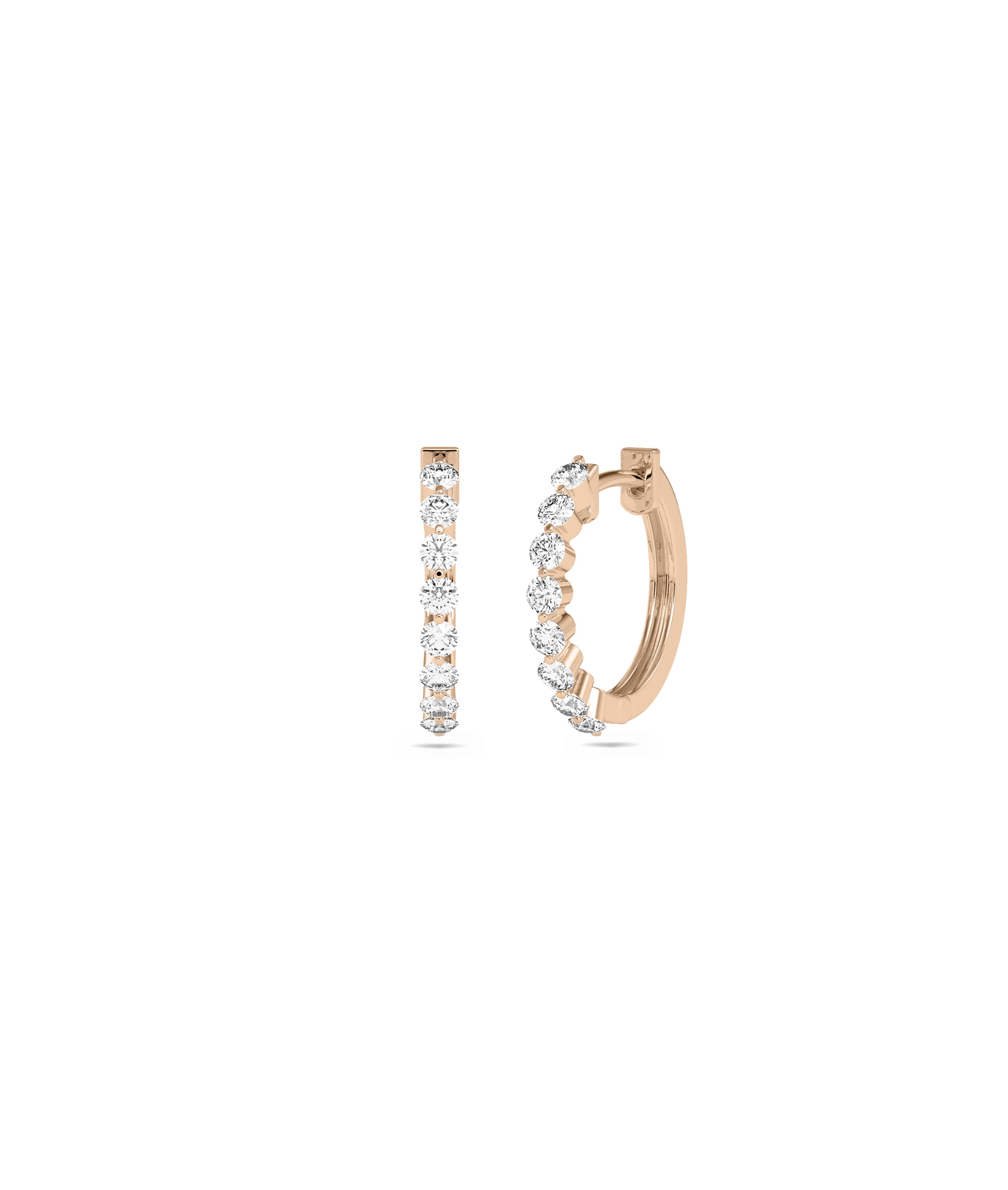 Front Line Diamond Hoop Earring | Diamond Earrings 