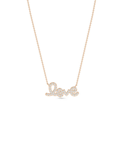 Diamond Pave Love Necklace - Everyday Jewelry