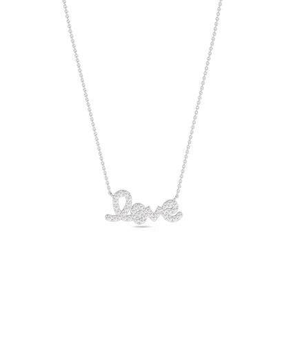 Diamond Pave Love Necklace - Everyday Jewelry