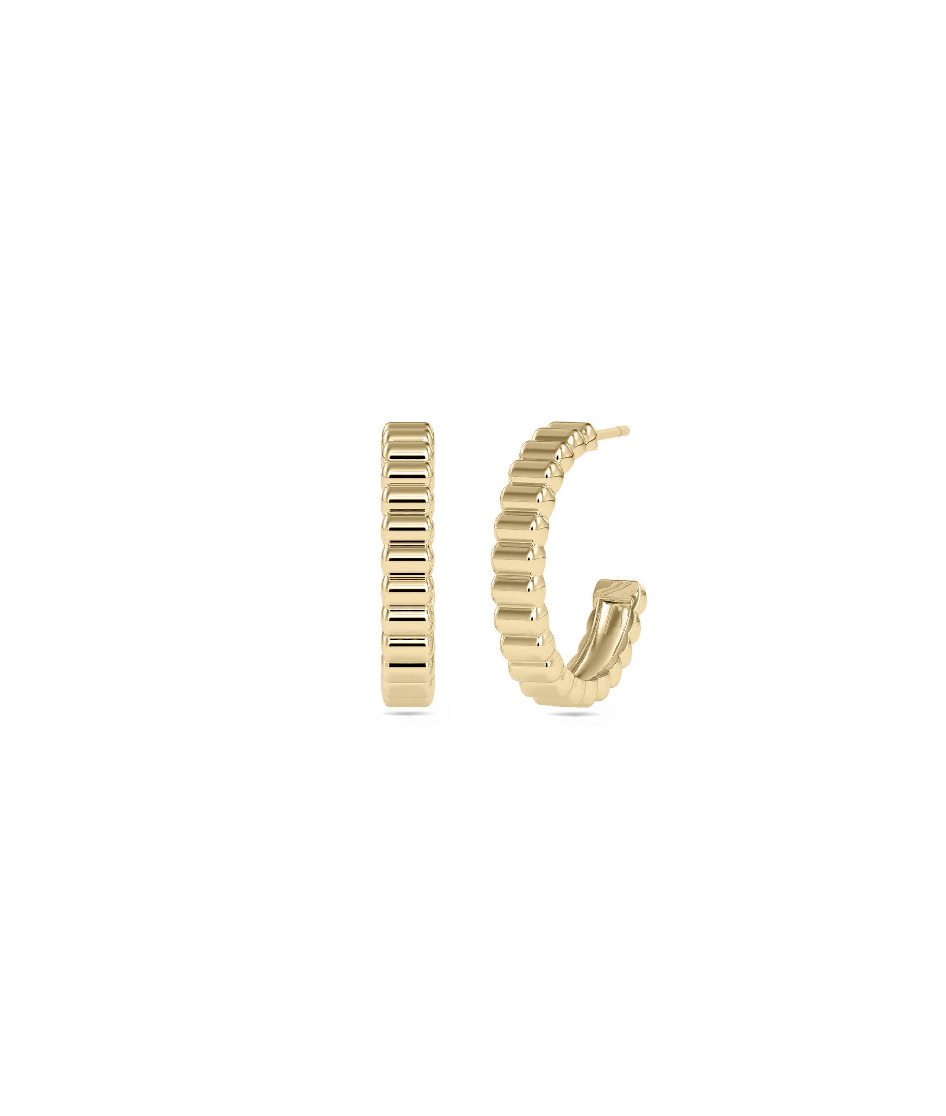 Gold Groove Half Hoop Earrings - Everyday Jewelry