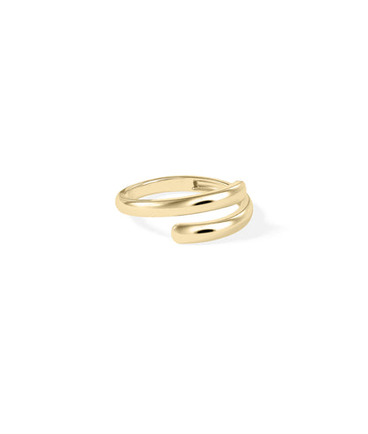 Elegant Gold Bypass Ring with Diamond Band